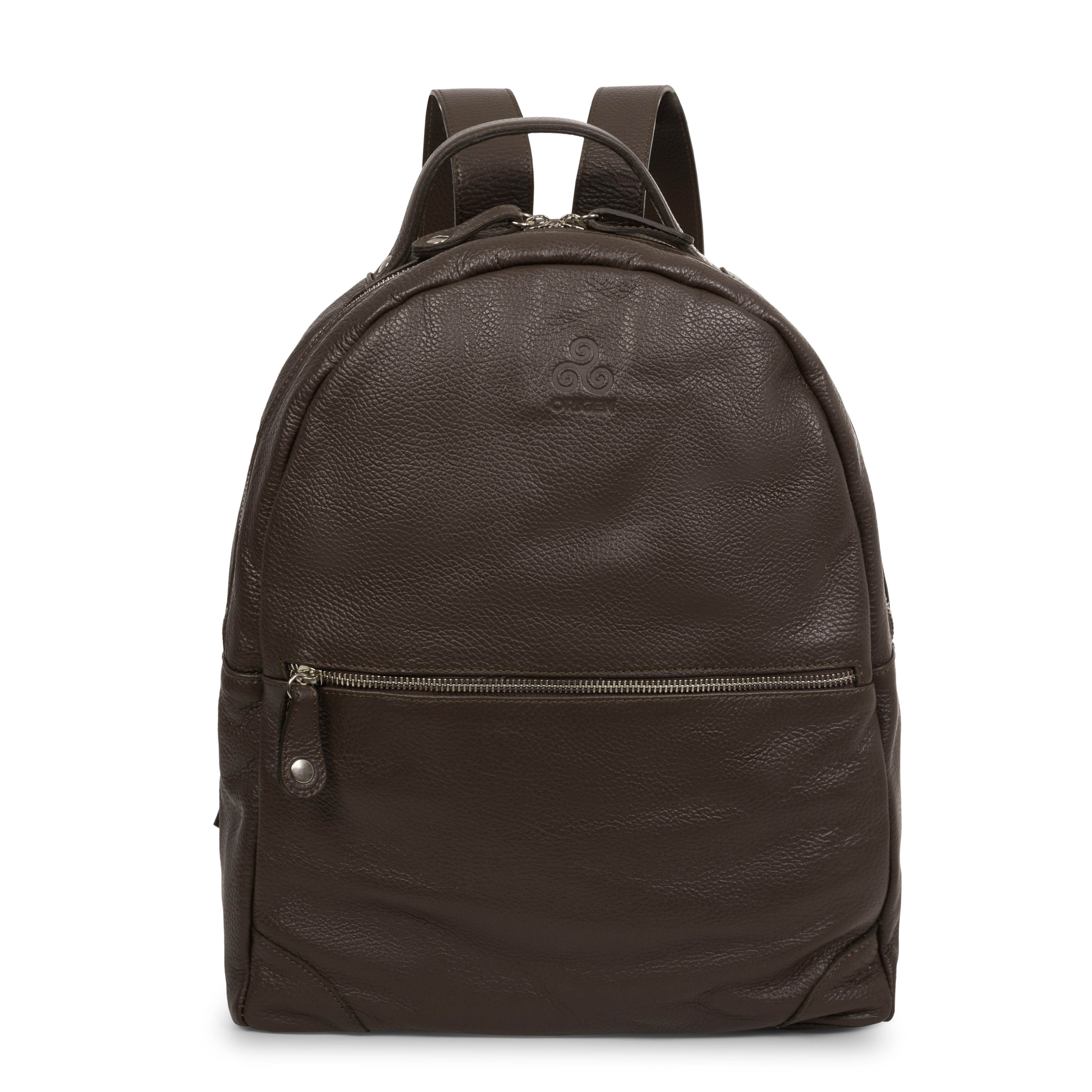 dollaro pebble leather backpack BROWN LEATHER BACKPACK DOLLARO – Origen Man