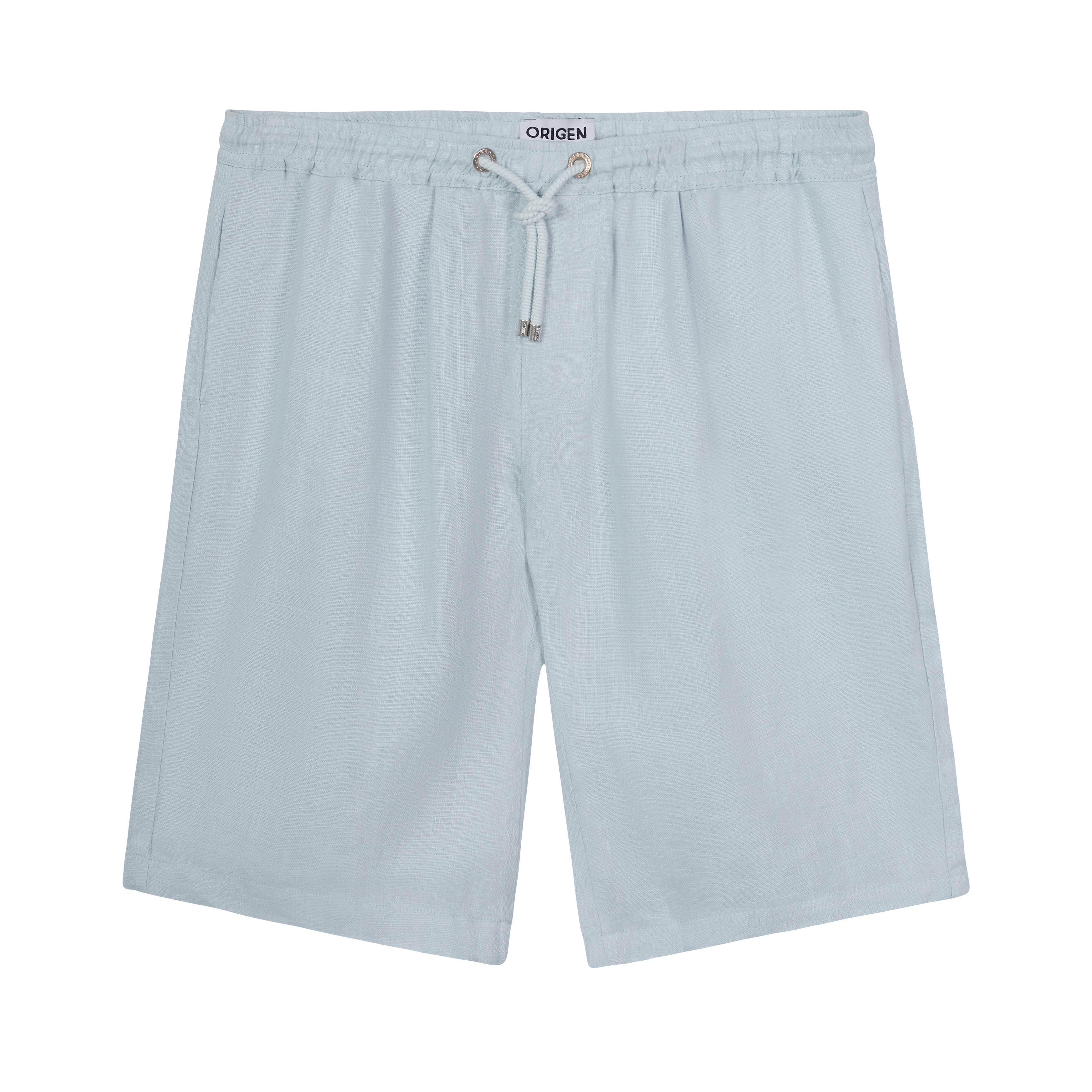 short linen lysis light blue