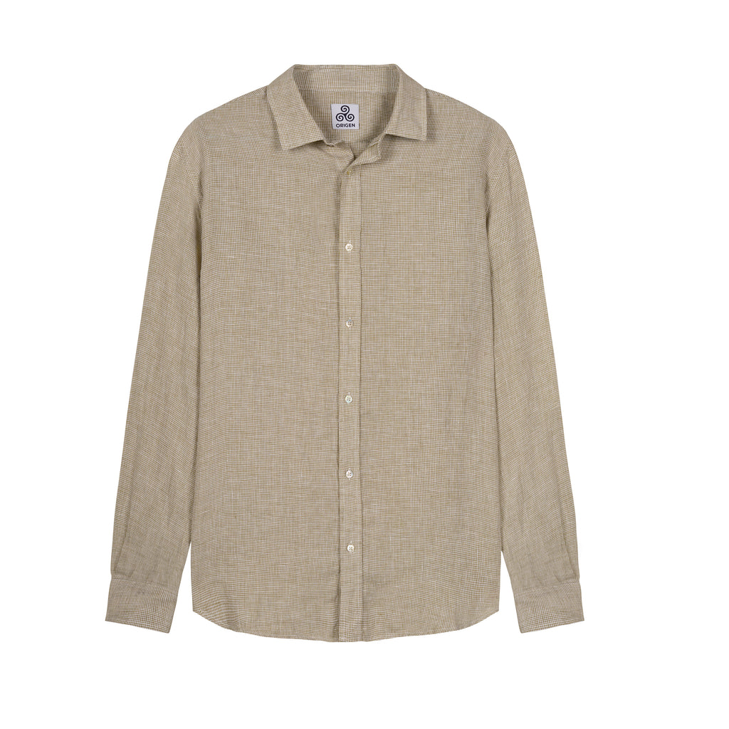 CAMICIA PÍED DE POULE BEIGE