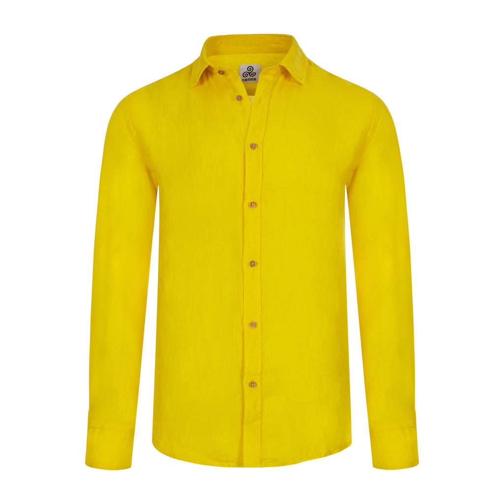 CAMICIA VITTO GIALLO LINEN
