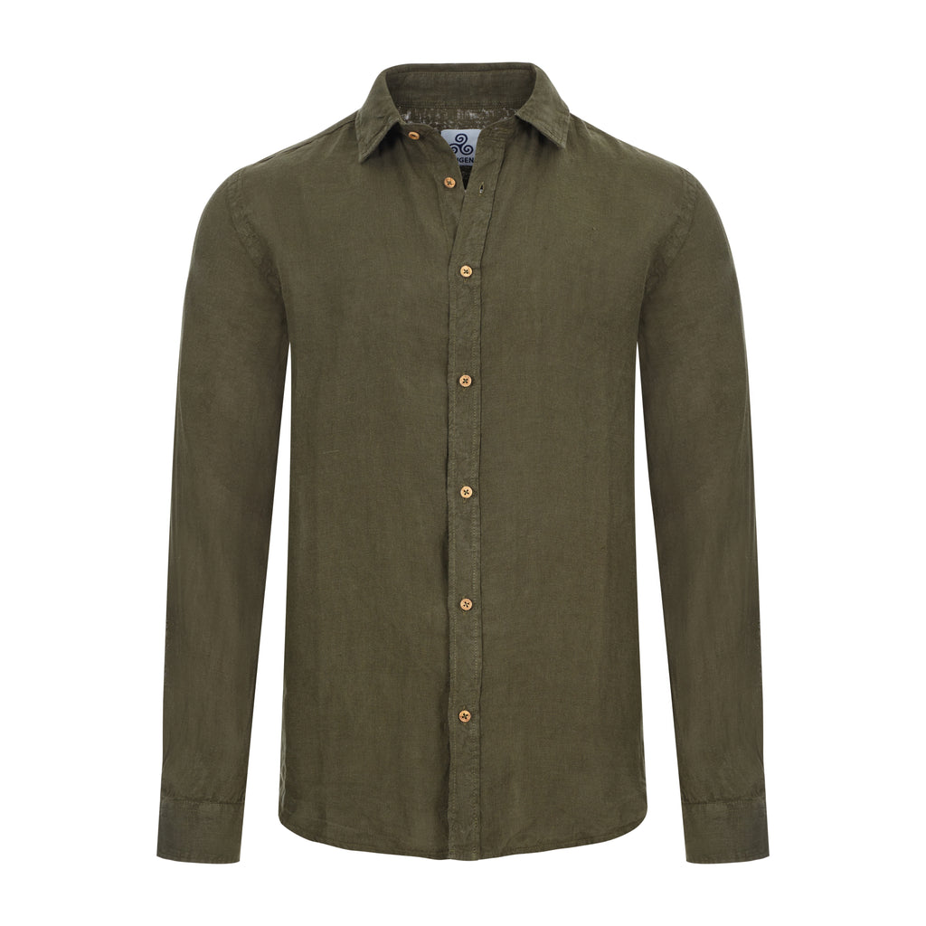 CAMICIA VITTO KAKI LINEN