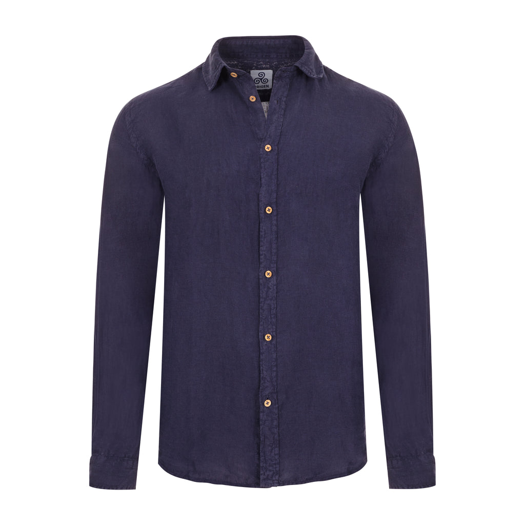 CAMICIA VITTO NAVY LINEN