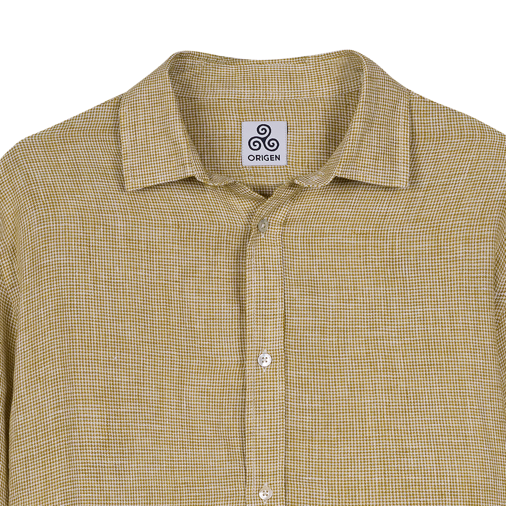 CAMICIA PÍED DE POULE GIALLO