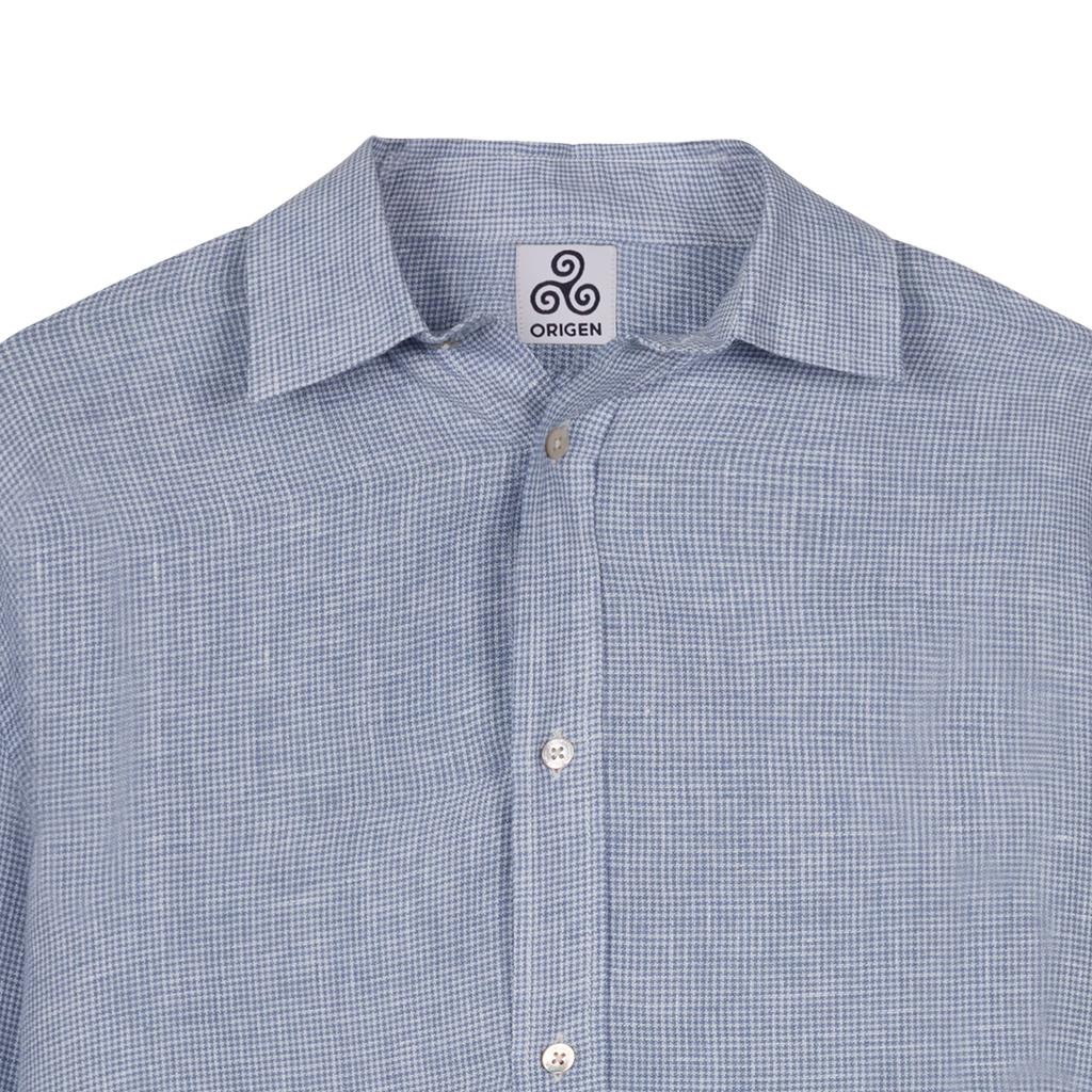CAMICIA PÍED DE POULE LIGHT BLUE