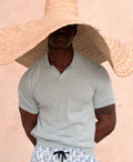 POLO PAOLO SKY BLUE COTTON/LINEN