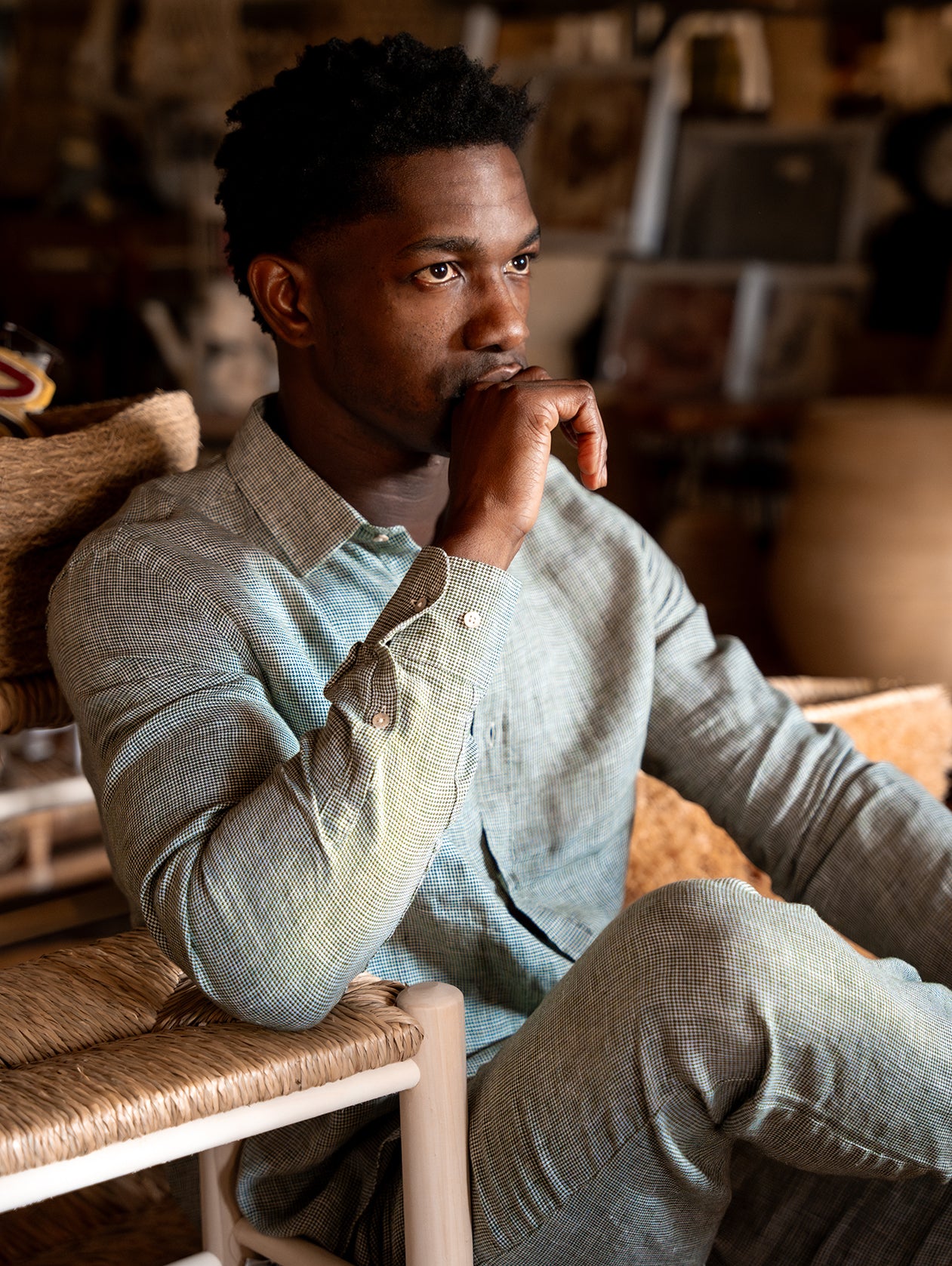 CAMICIA PÍED DE POULE GREEN