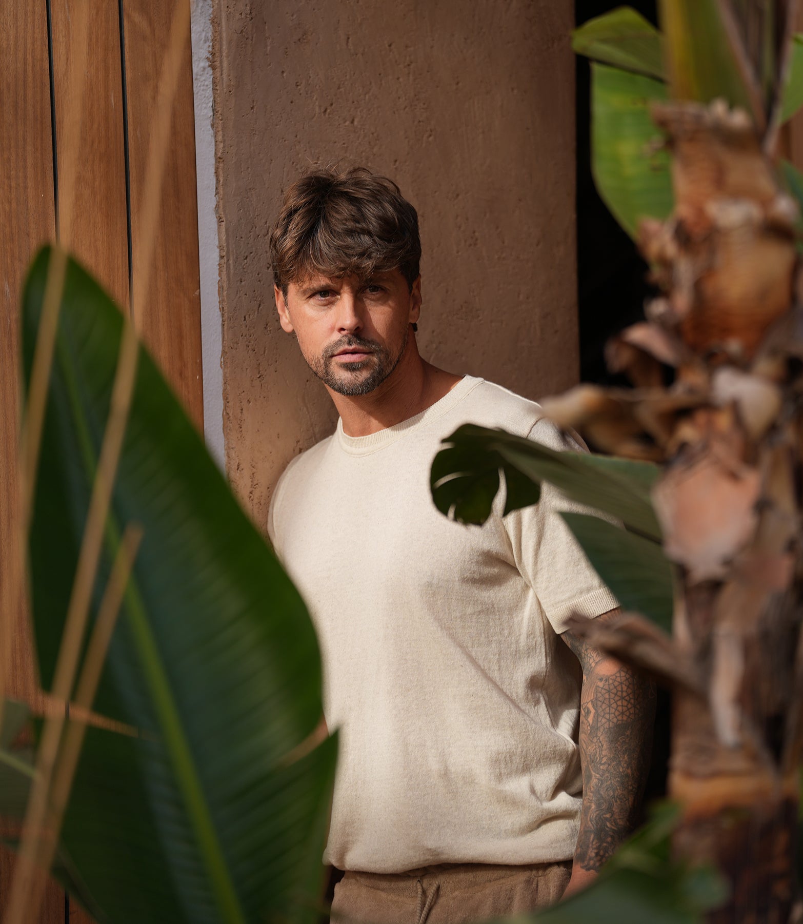 T.SHIRT PAOLO WHITE LINEN/COTTON