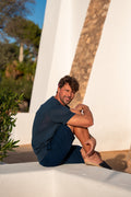 T.SHIRT PAOLO NAVY LINEN/COTTON