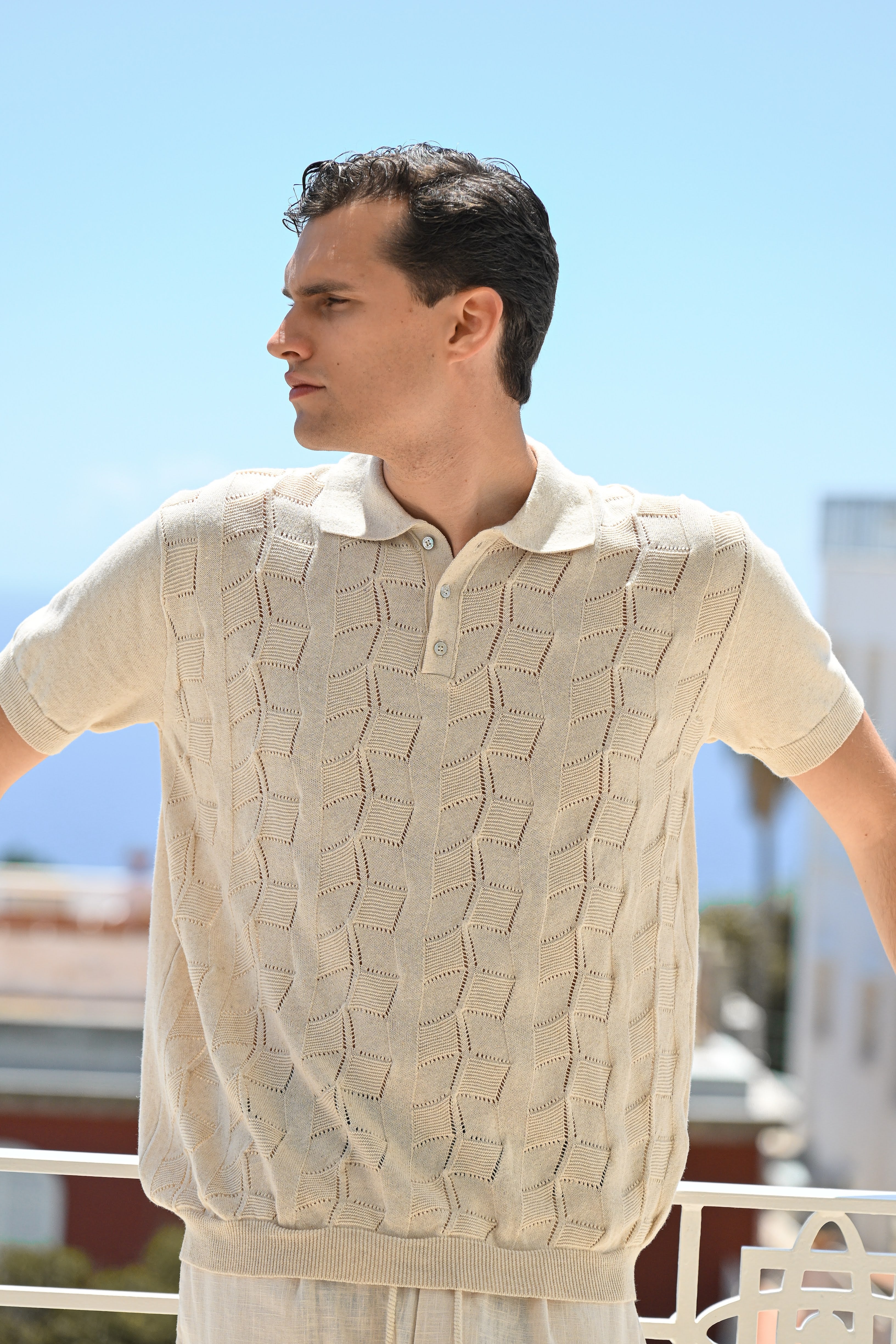Polo Fabio Bianco Cotton/Linen