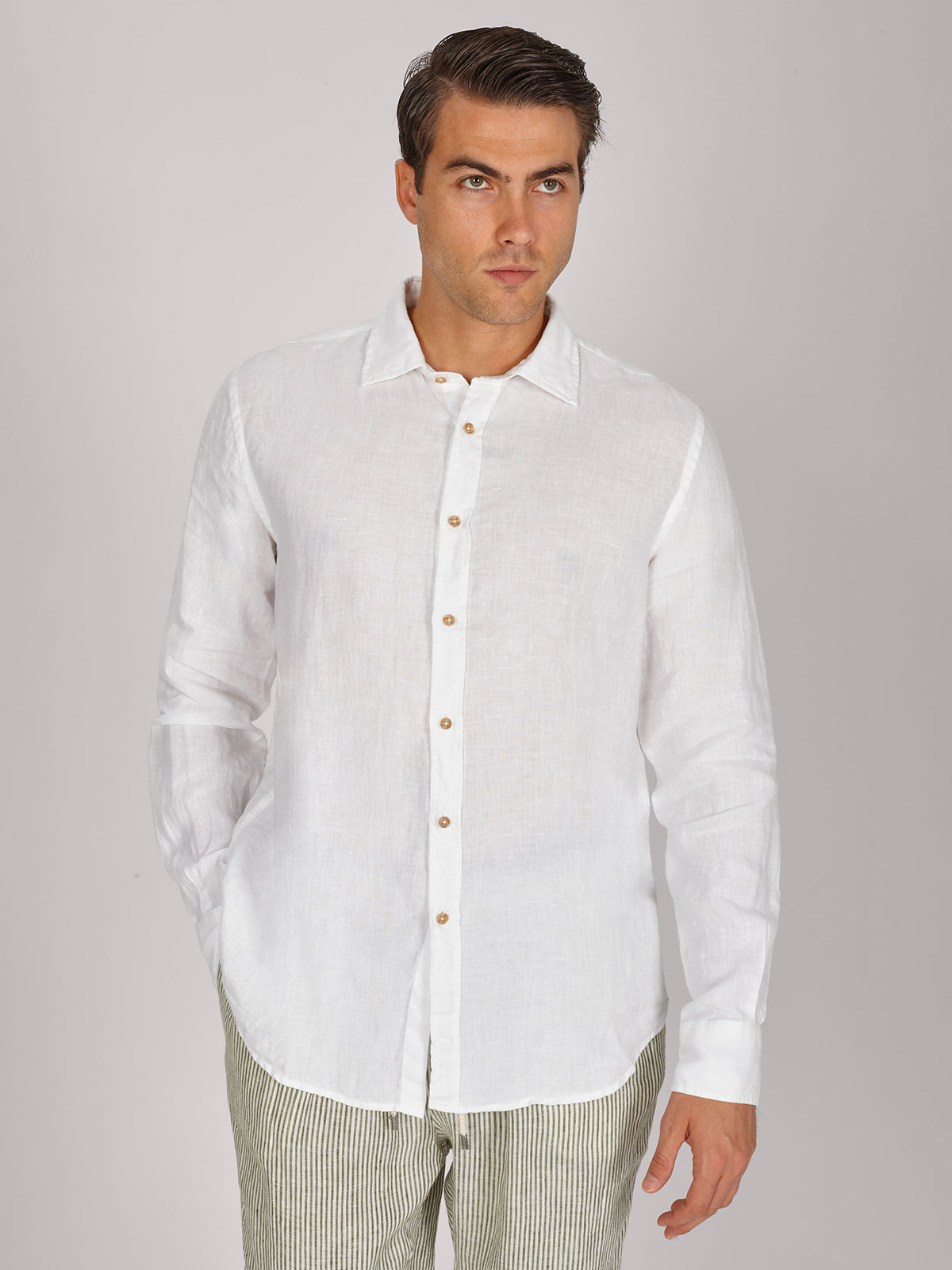CAMICIA VITTO BIANCO LINEN