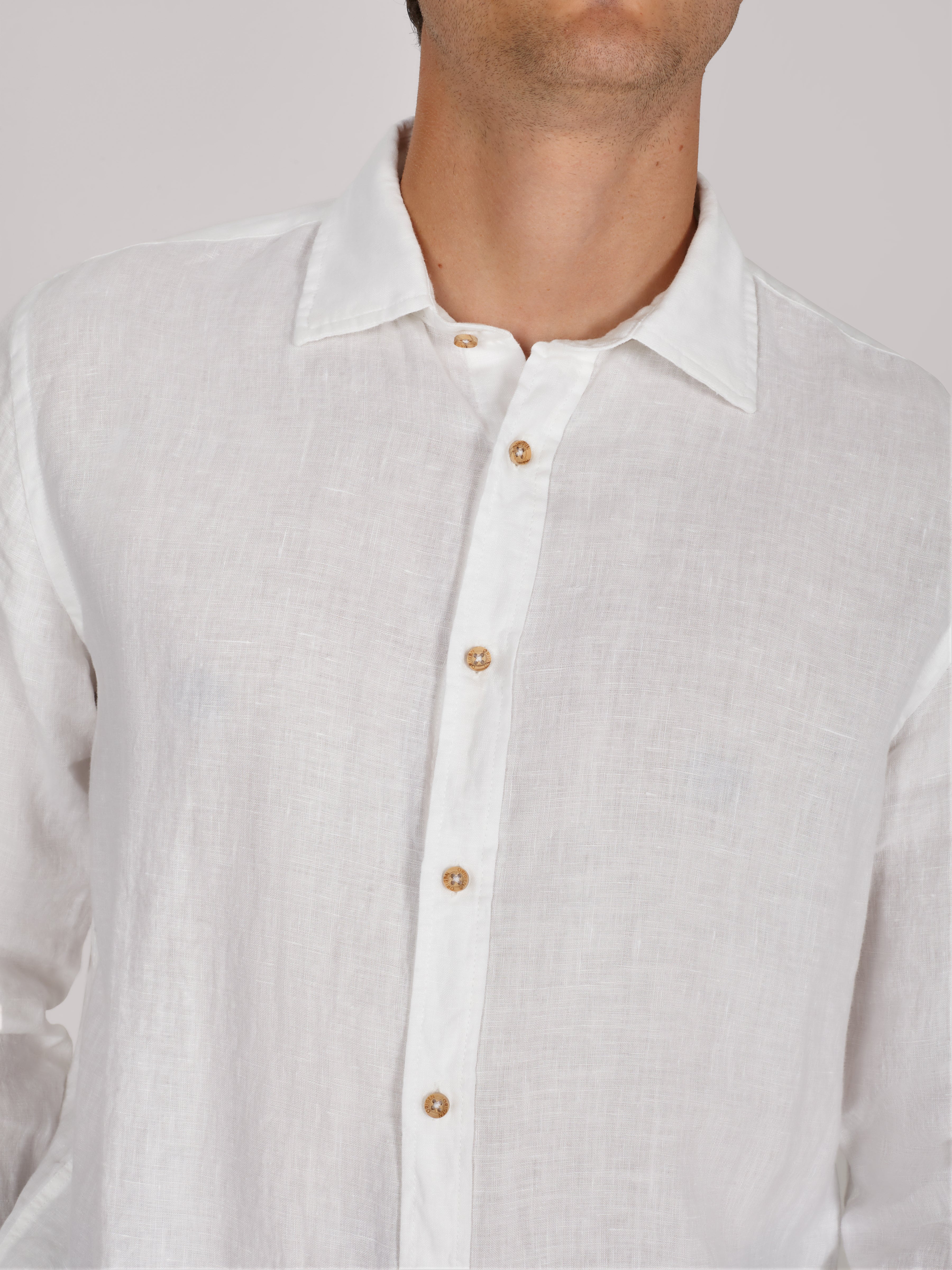 CAMICIA VITTO BIANCO LINEN