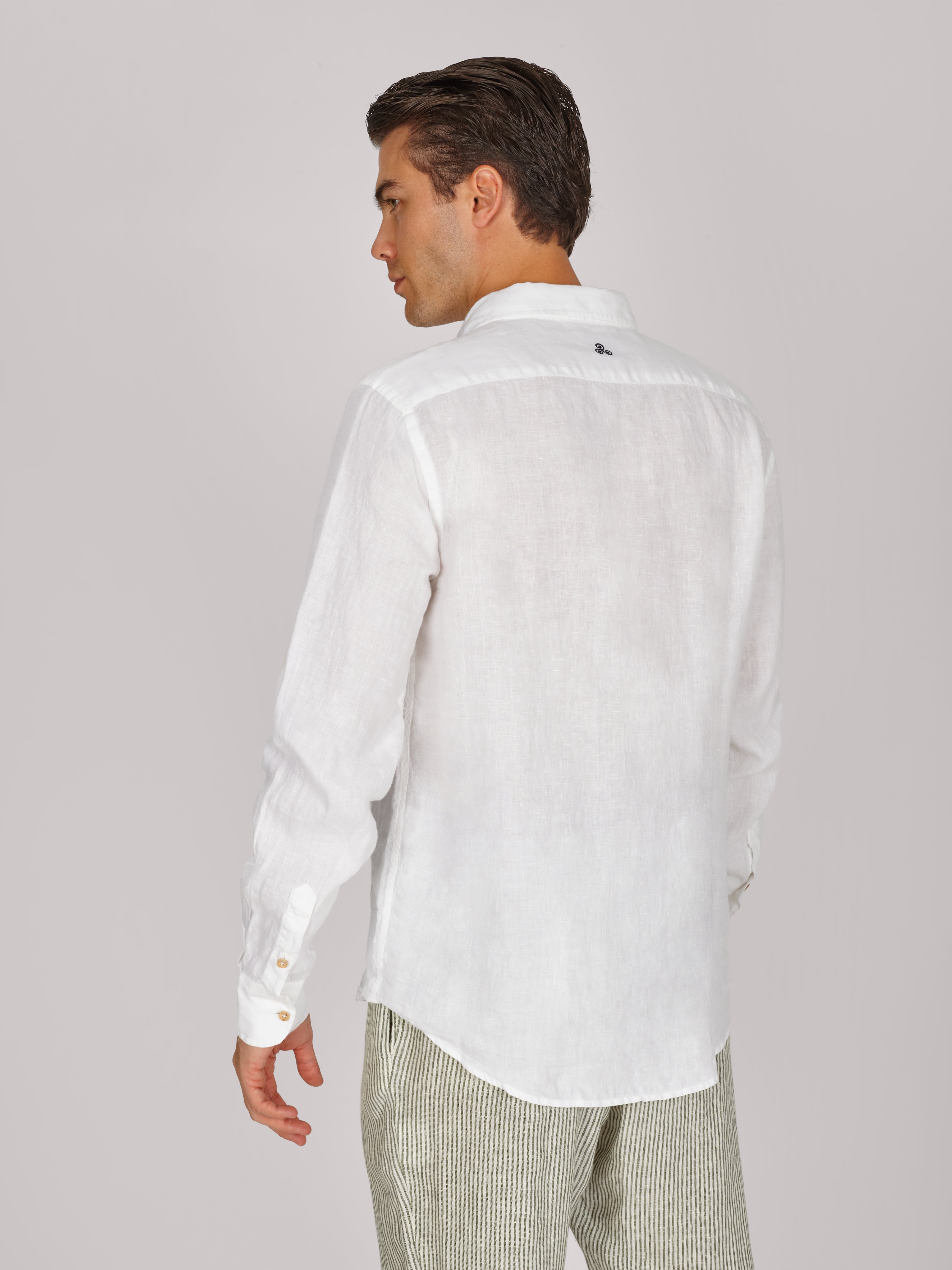 CAMICIA VITTO BIANCO LINEN