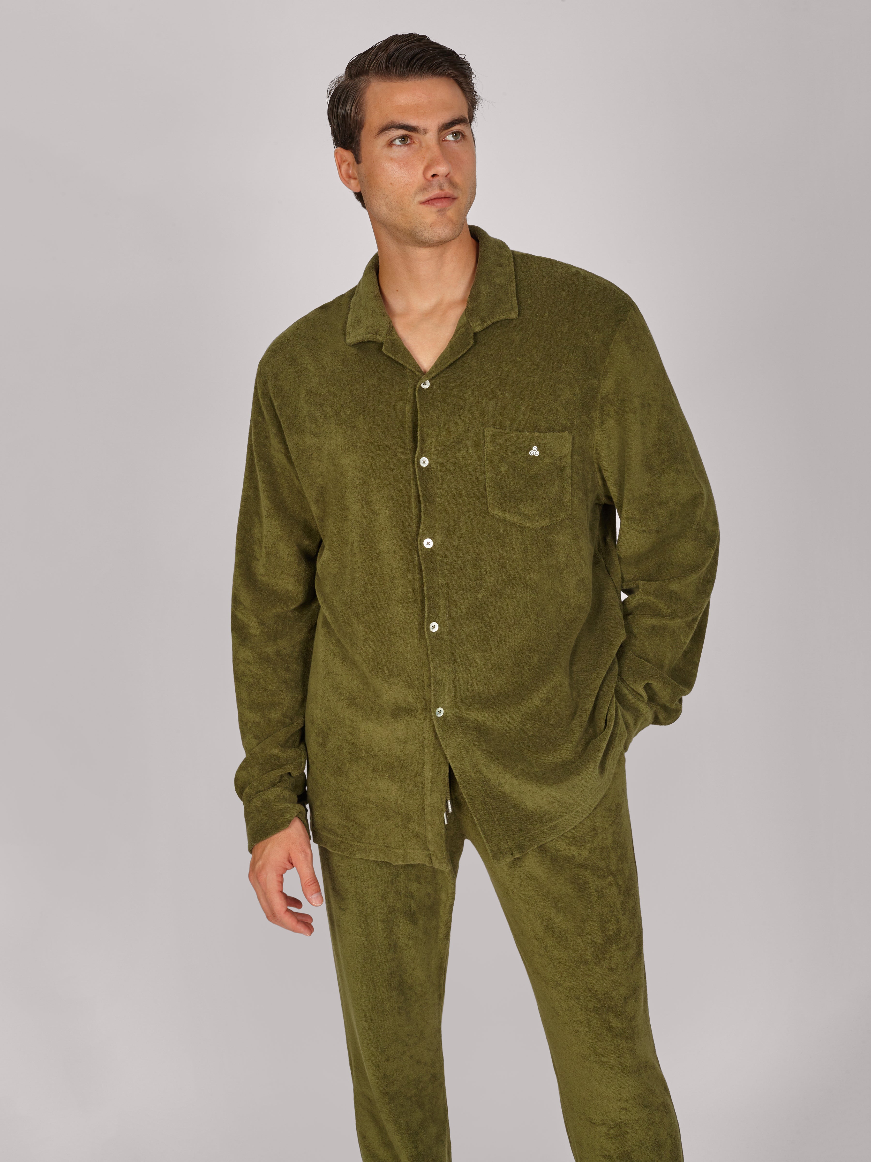 CAMICIA TERRY M.LUNGA VERDE