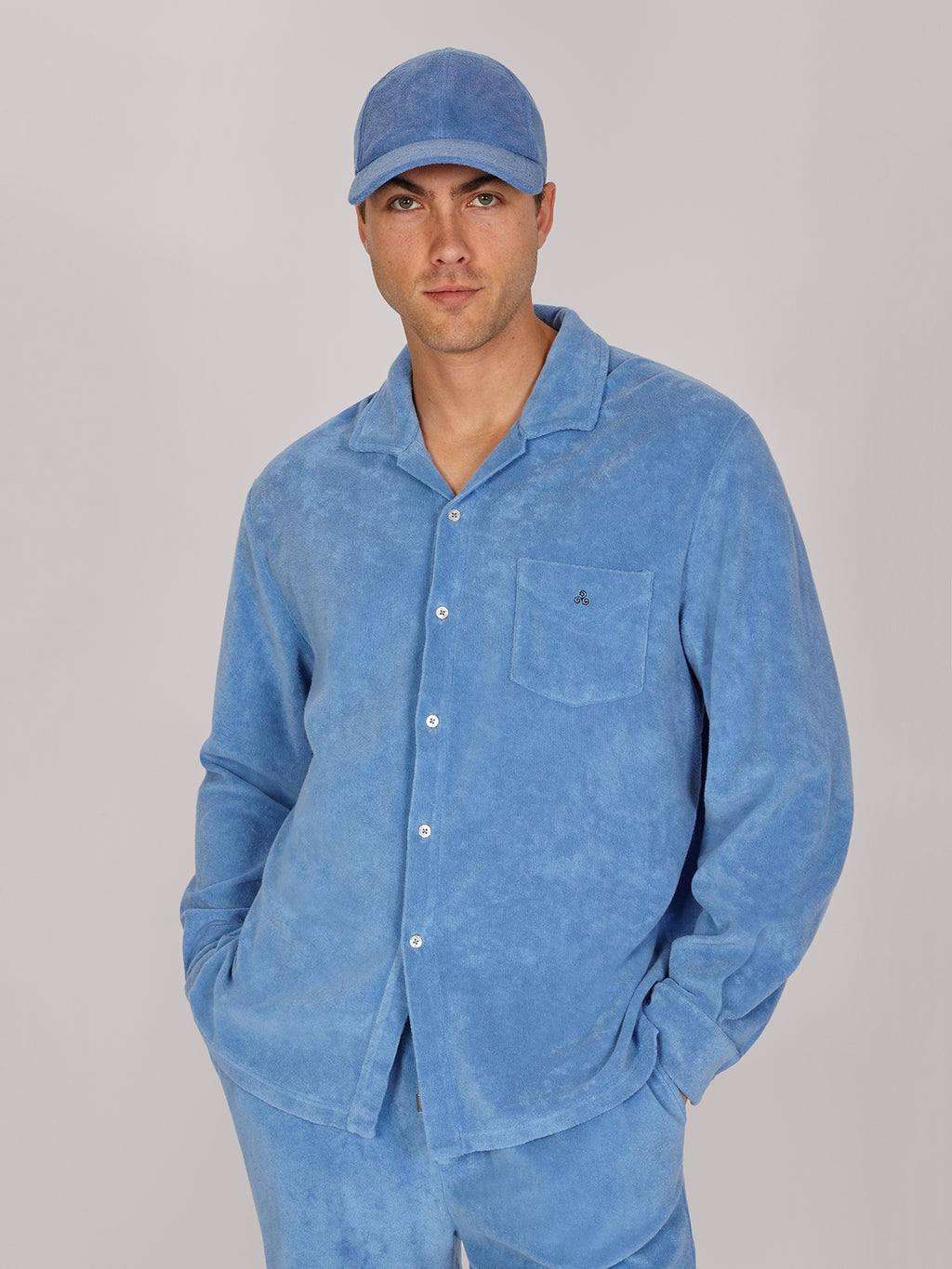 CAMICIA TERRY M.LUNGA CELESTE