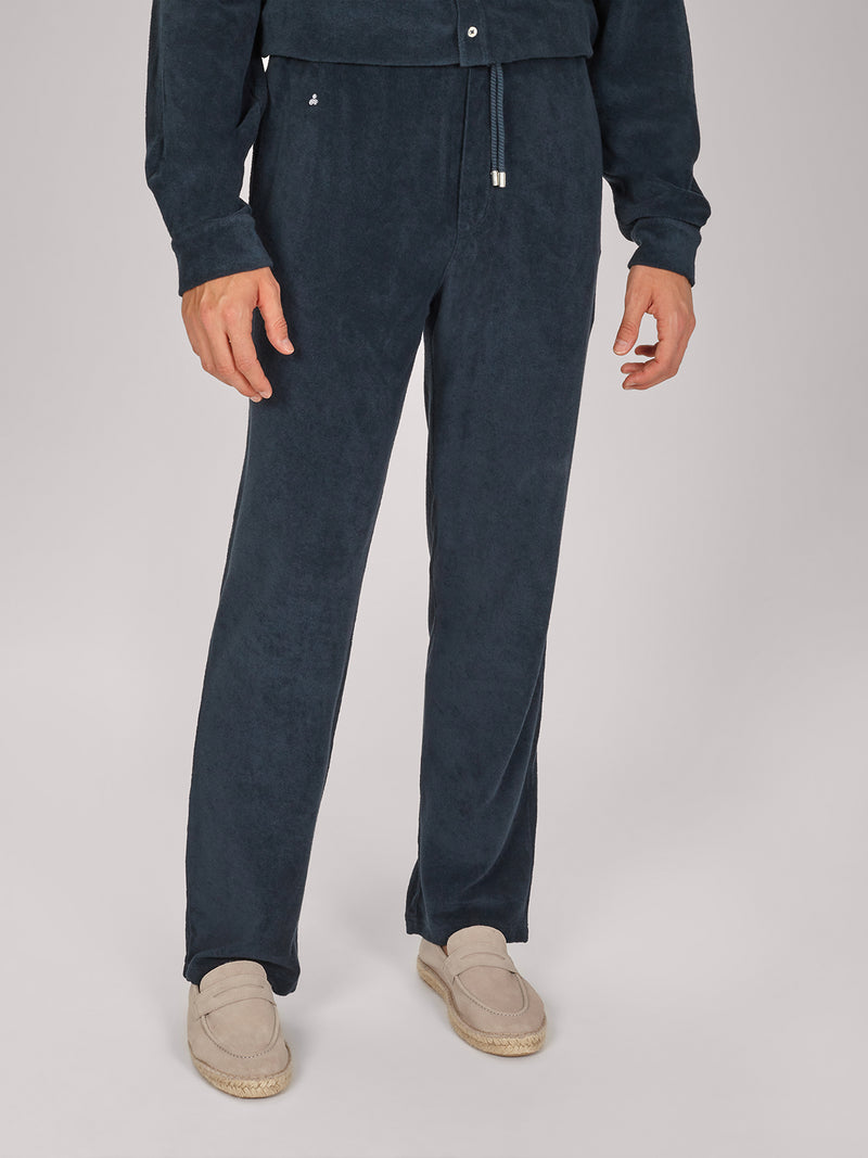 Towelling navy soft trousers