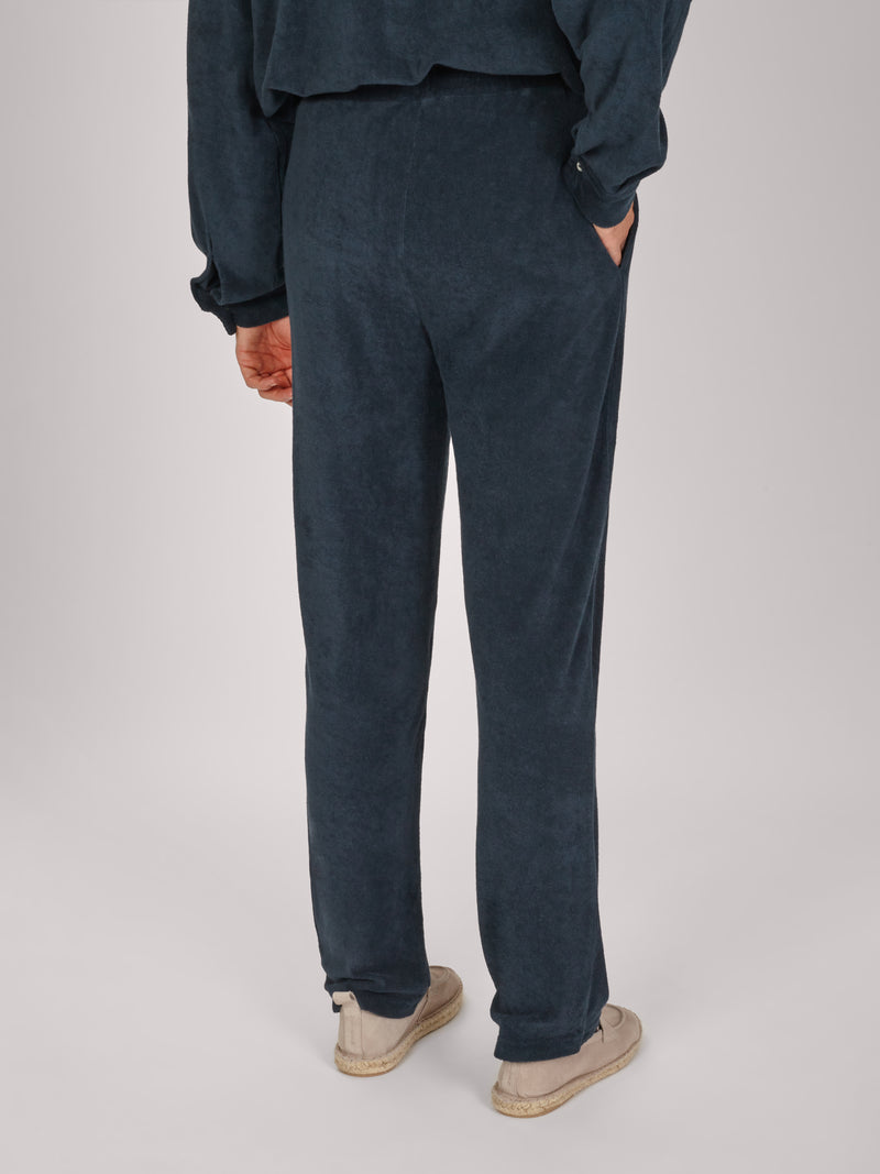 Towelling navy soft trousers