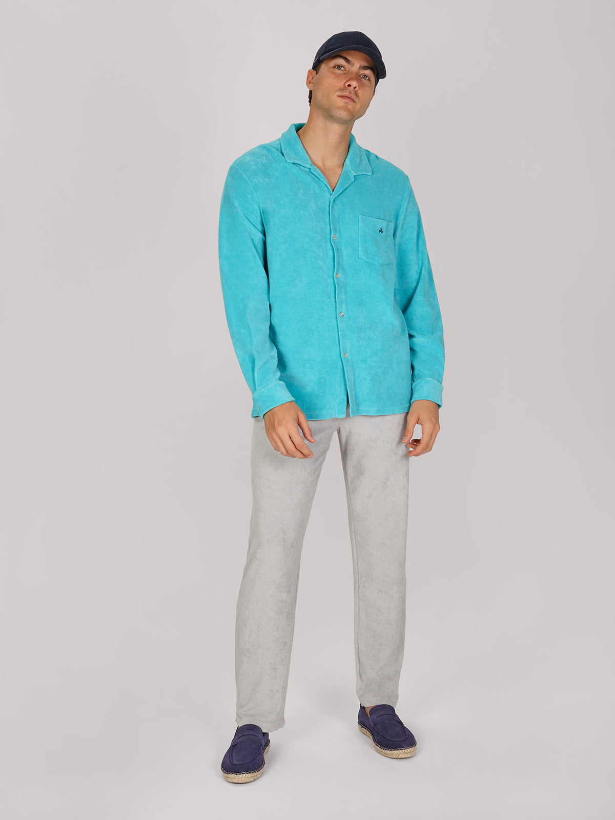 CAMICIA M.LUNGA  TURCHESE