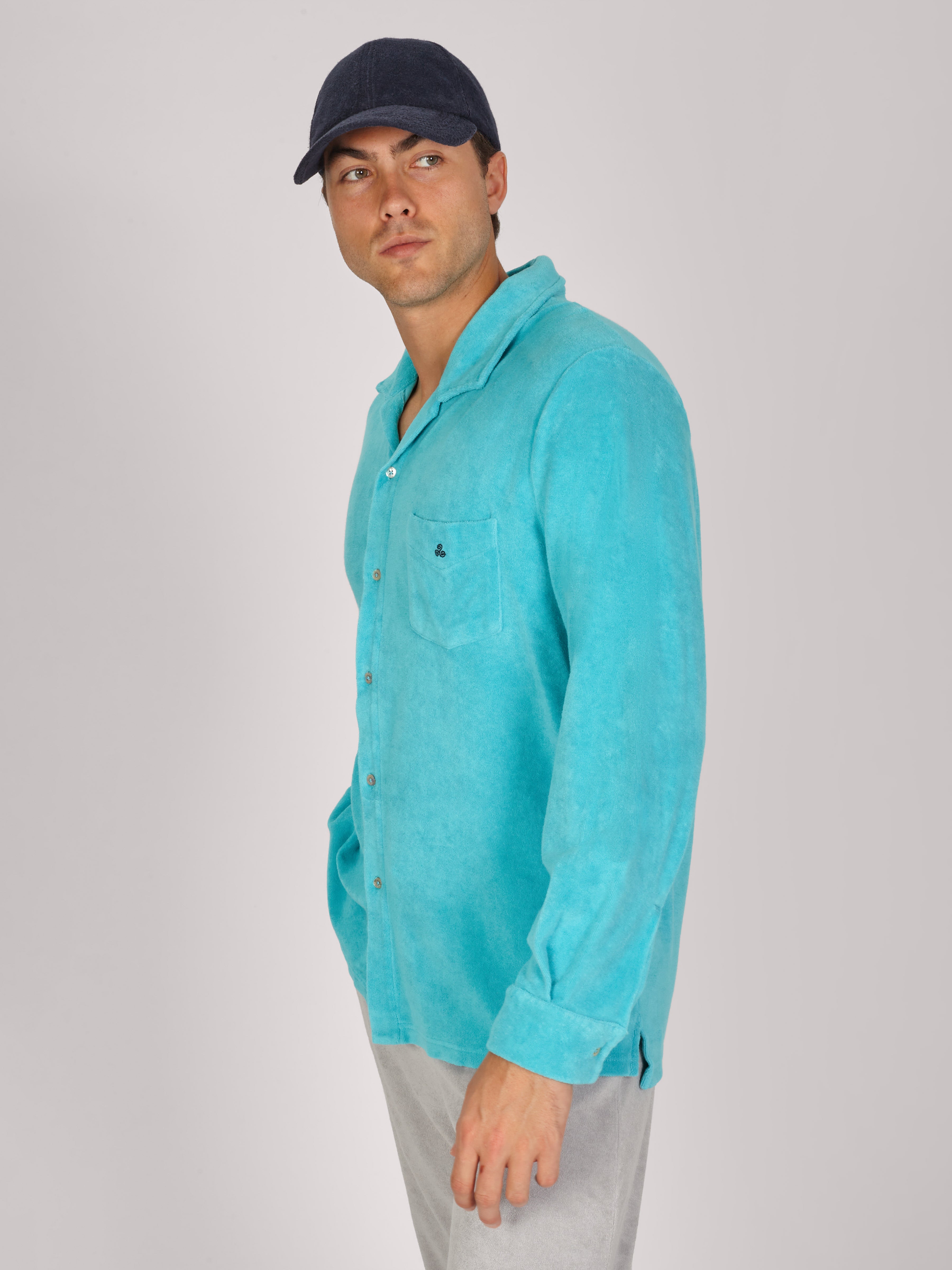 CAMICIA M.LUNGA  TURCHESE