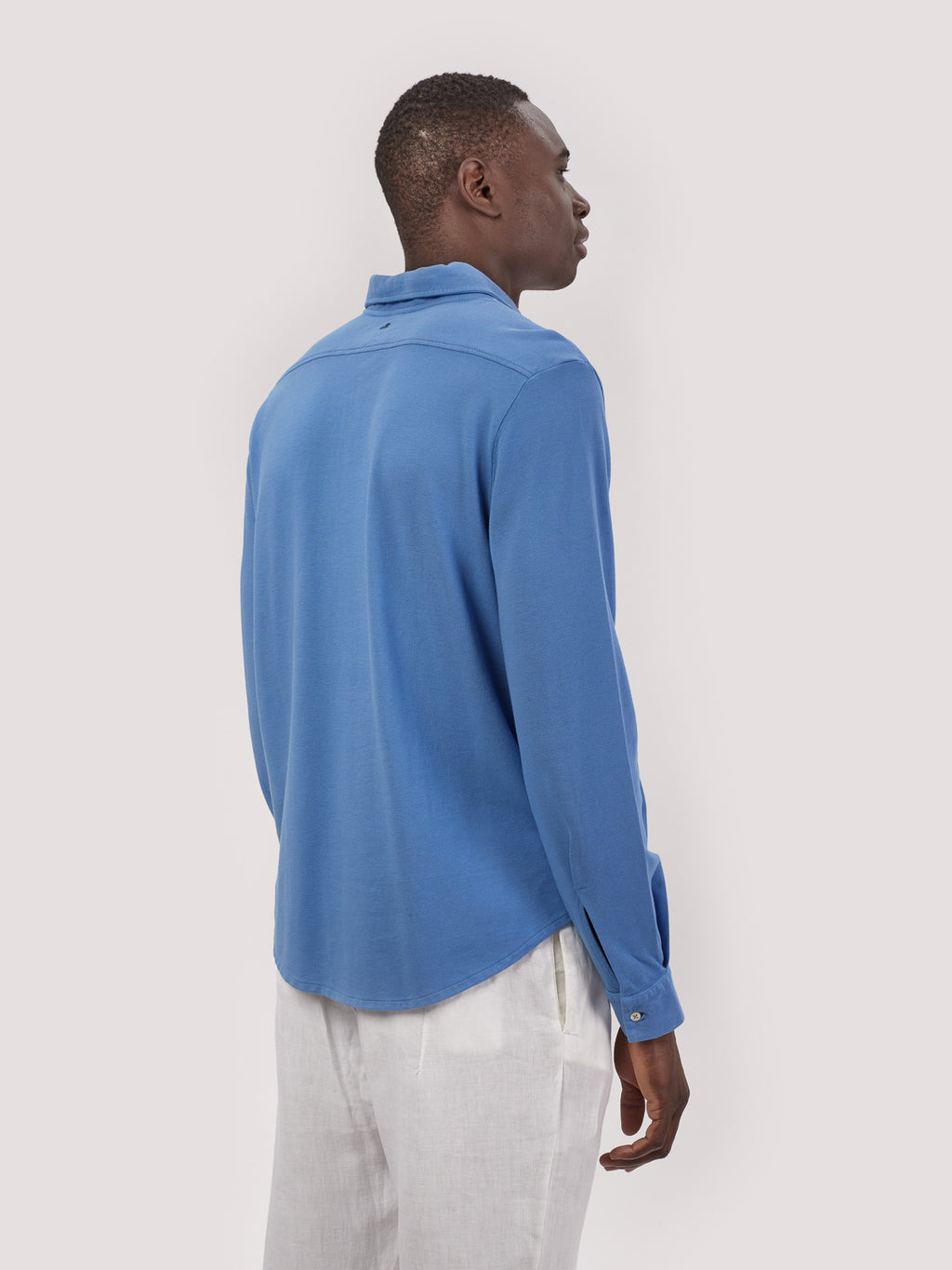 CAMICIA PIQUE CELESTE