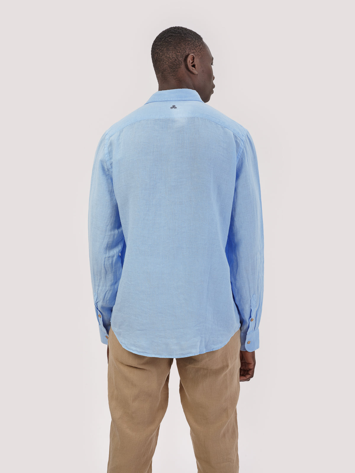 CAMICIA VITTO CELESTE LINEN