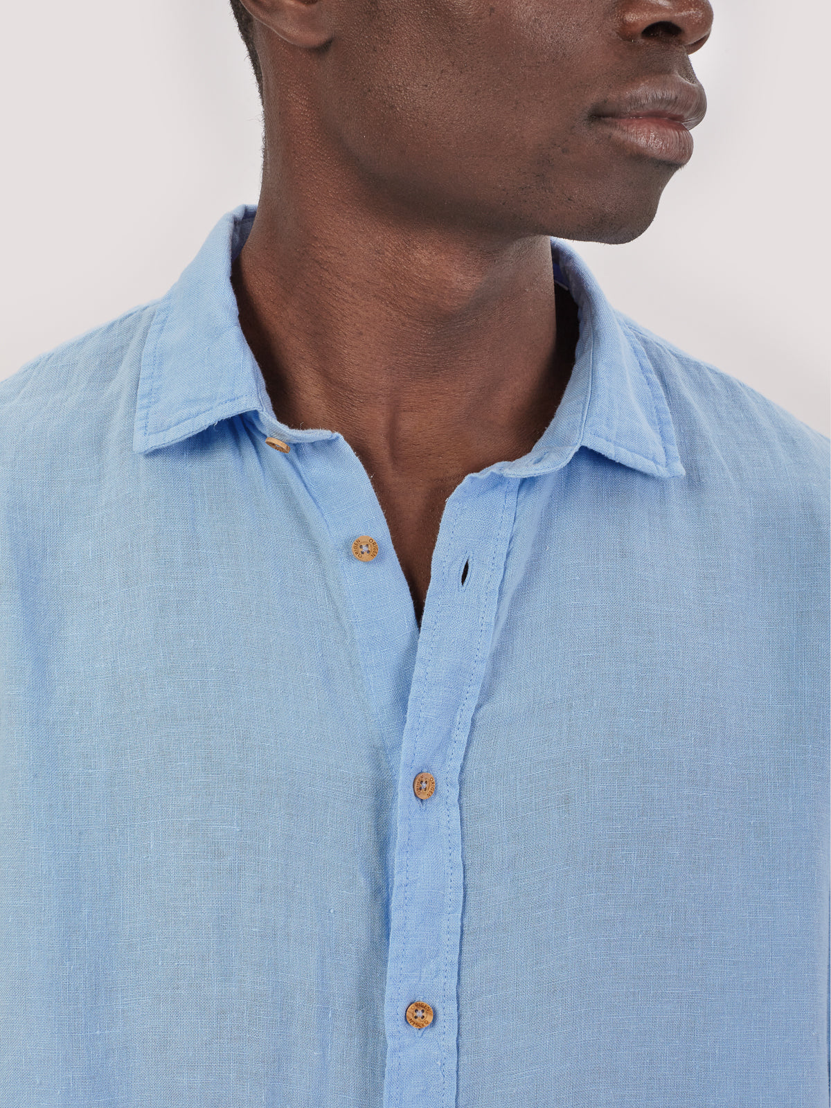 CAMICIA VITTO CELESTE LINEN