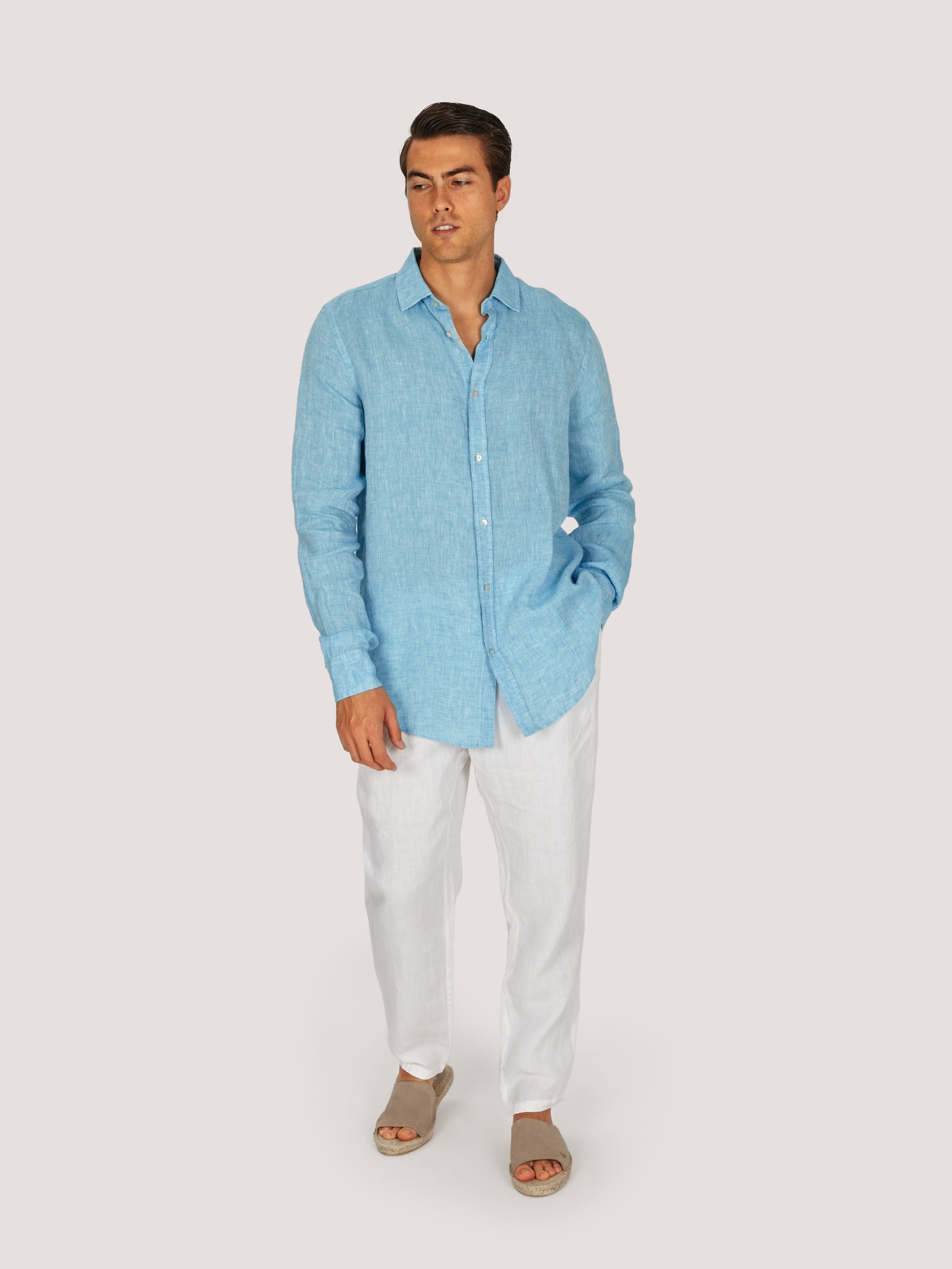 CAMICIA CAPRI MANICA LUNGA EDIZIONE LIM. TURCHESE