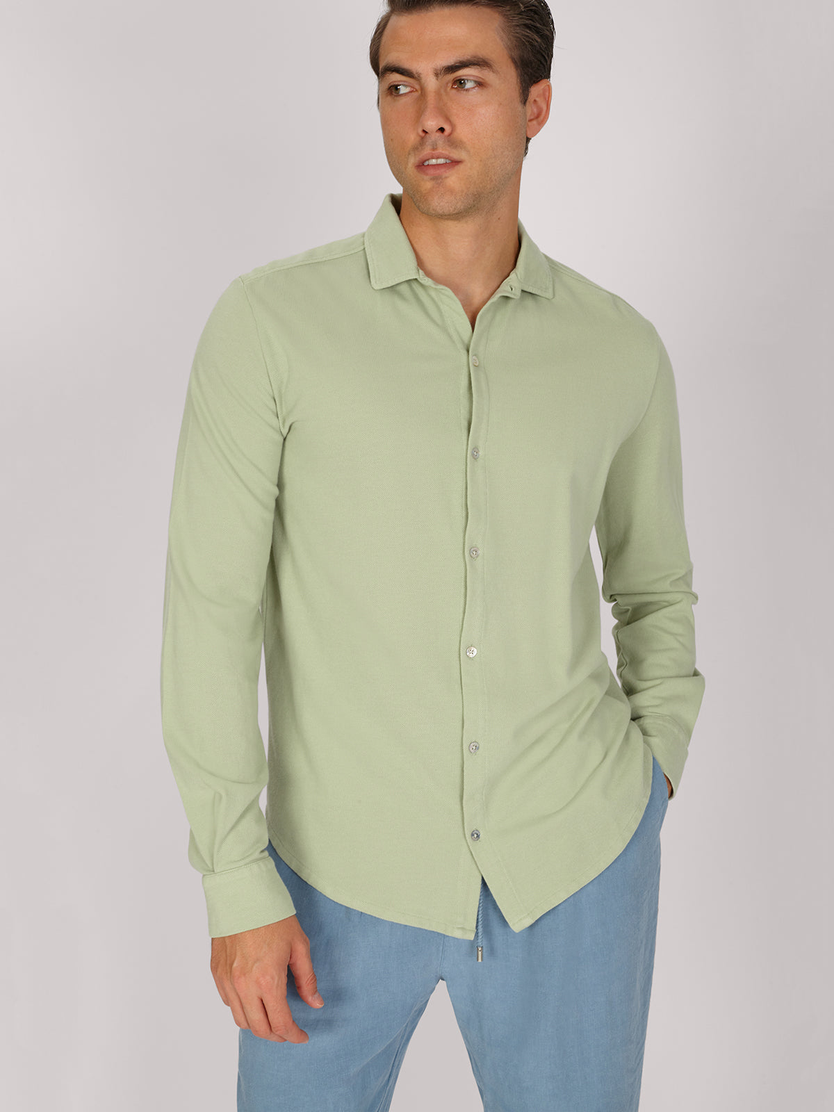 CAMICIA PIQUE VERDE