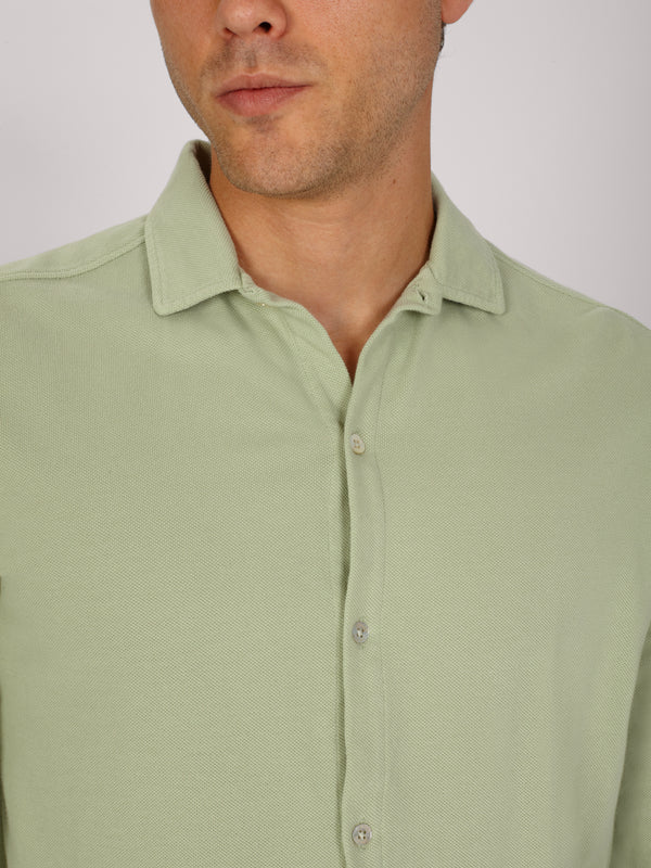 Camicia piqué verde