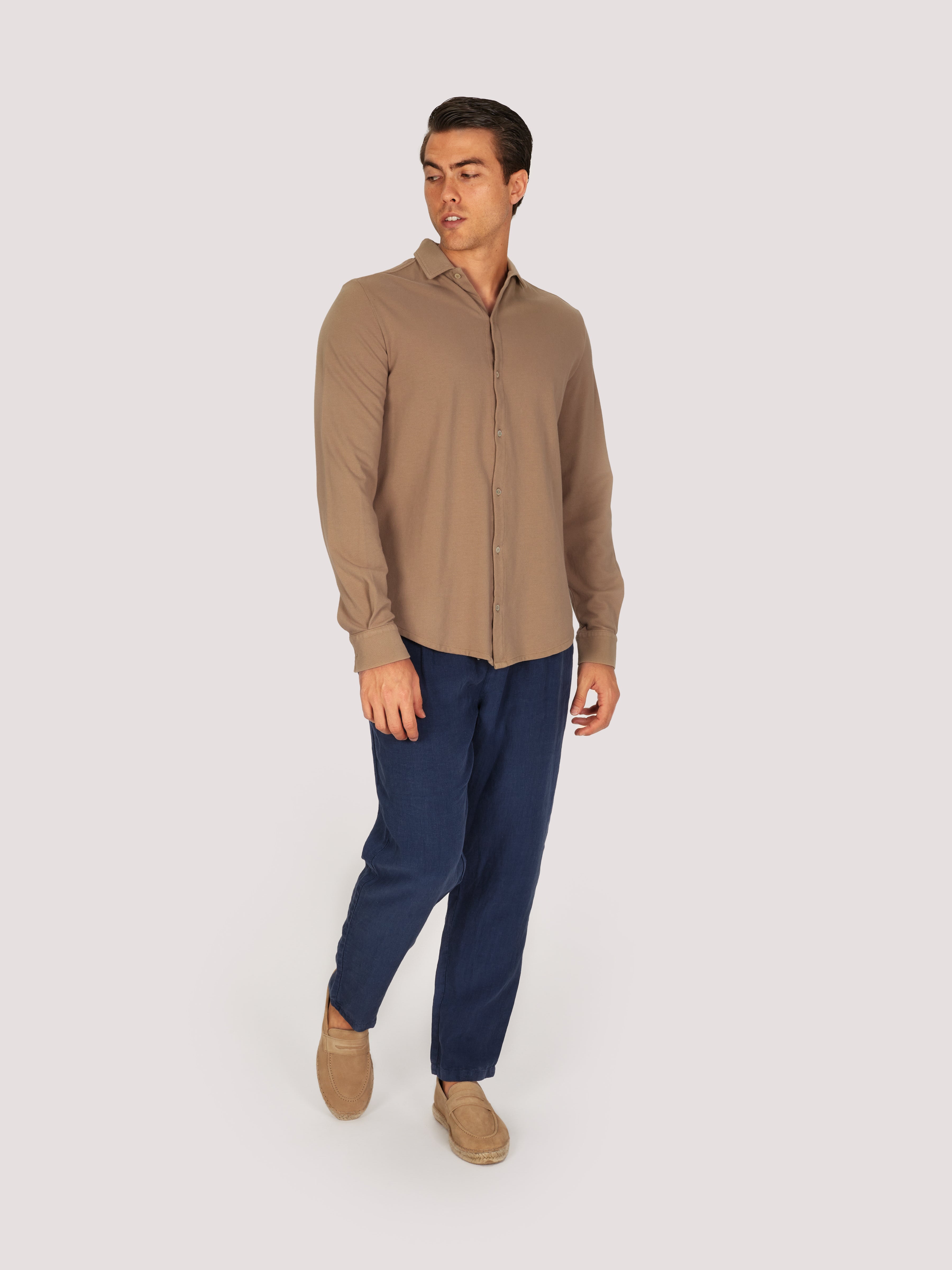 CAMICIA PIQUE BEIGE
