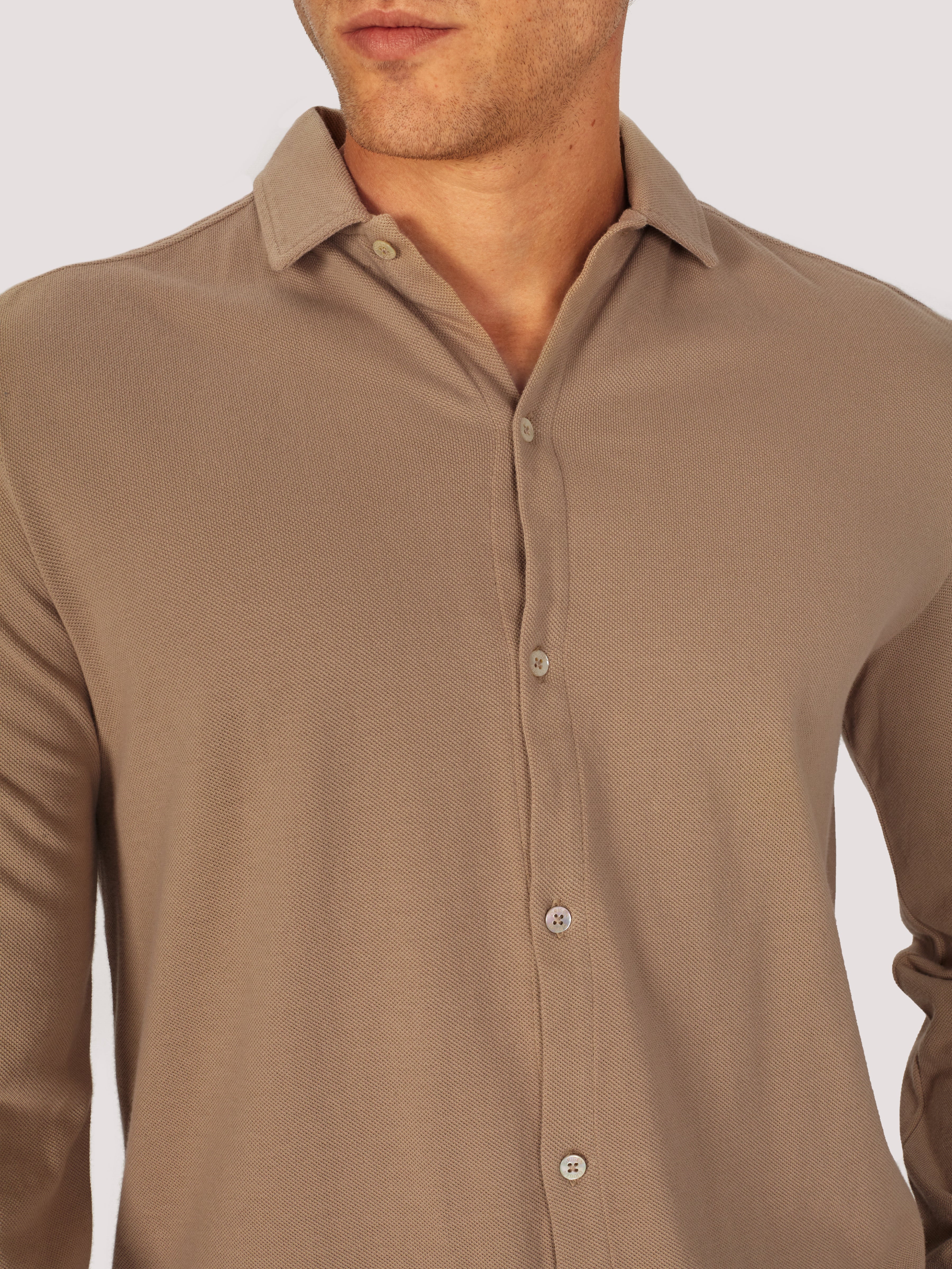CAMICIA PIQUE BEIGE