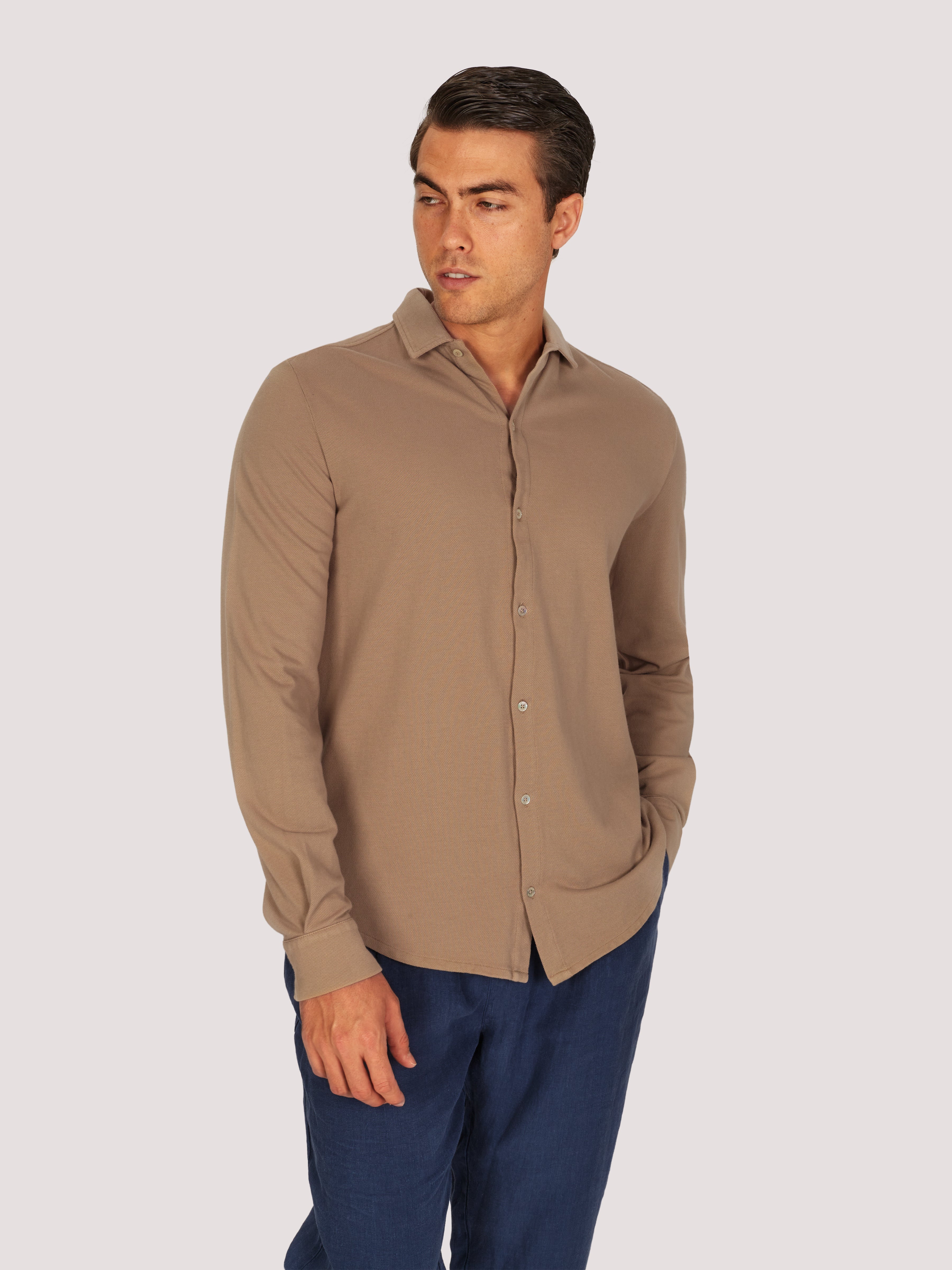 CAMICIA PIQUE BEIGE