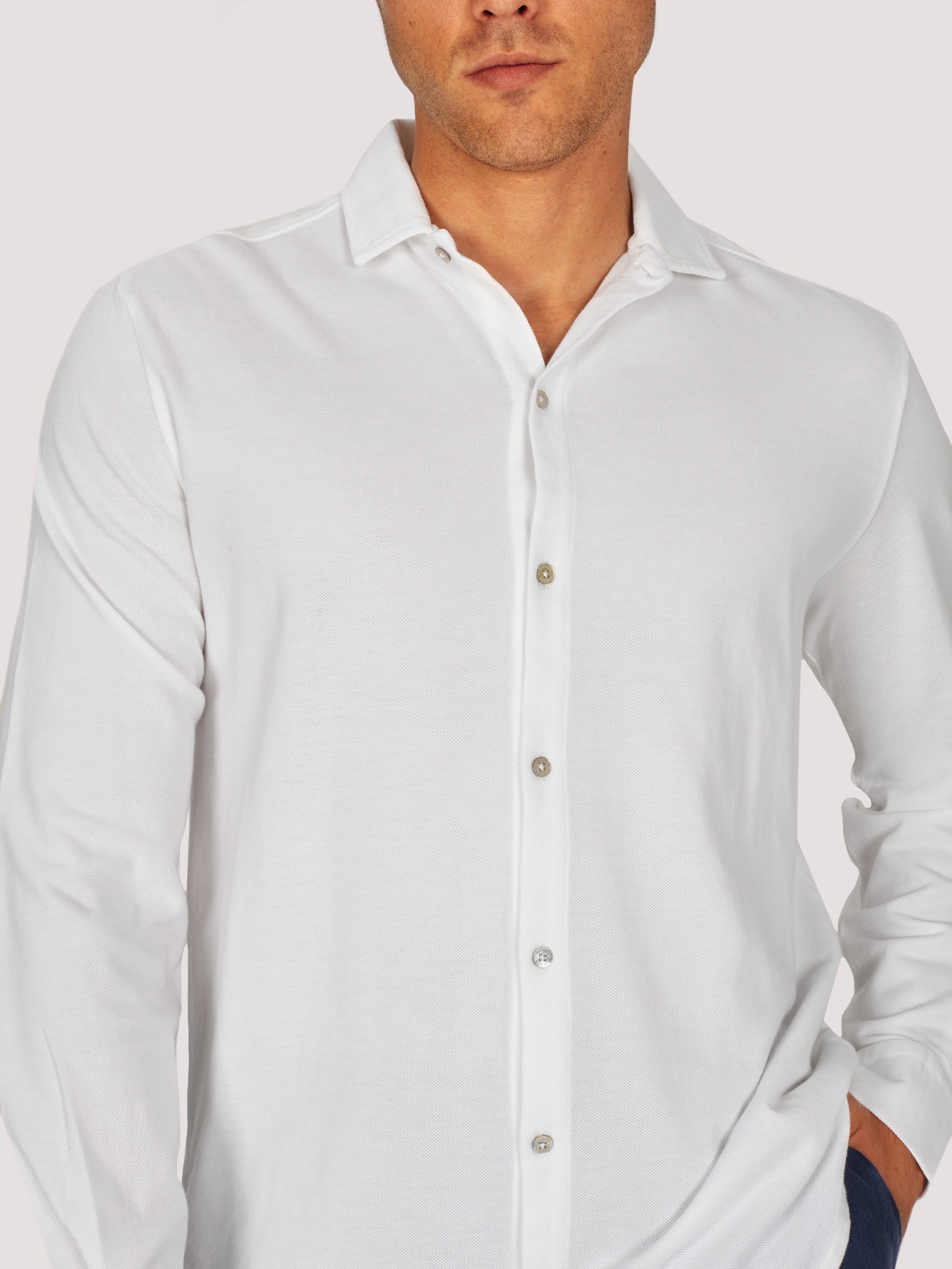 CAMICIA PIQUE BIANCO