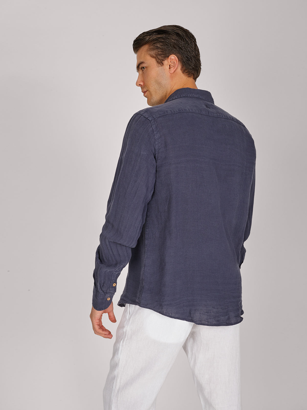 CAMICIA VITTO NAVY LINEN