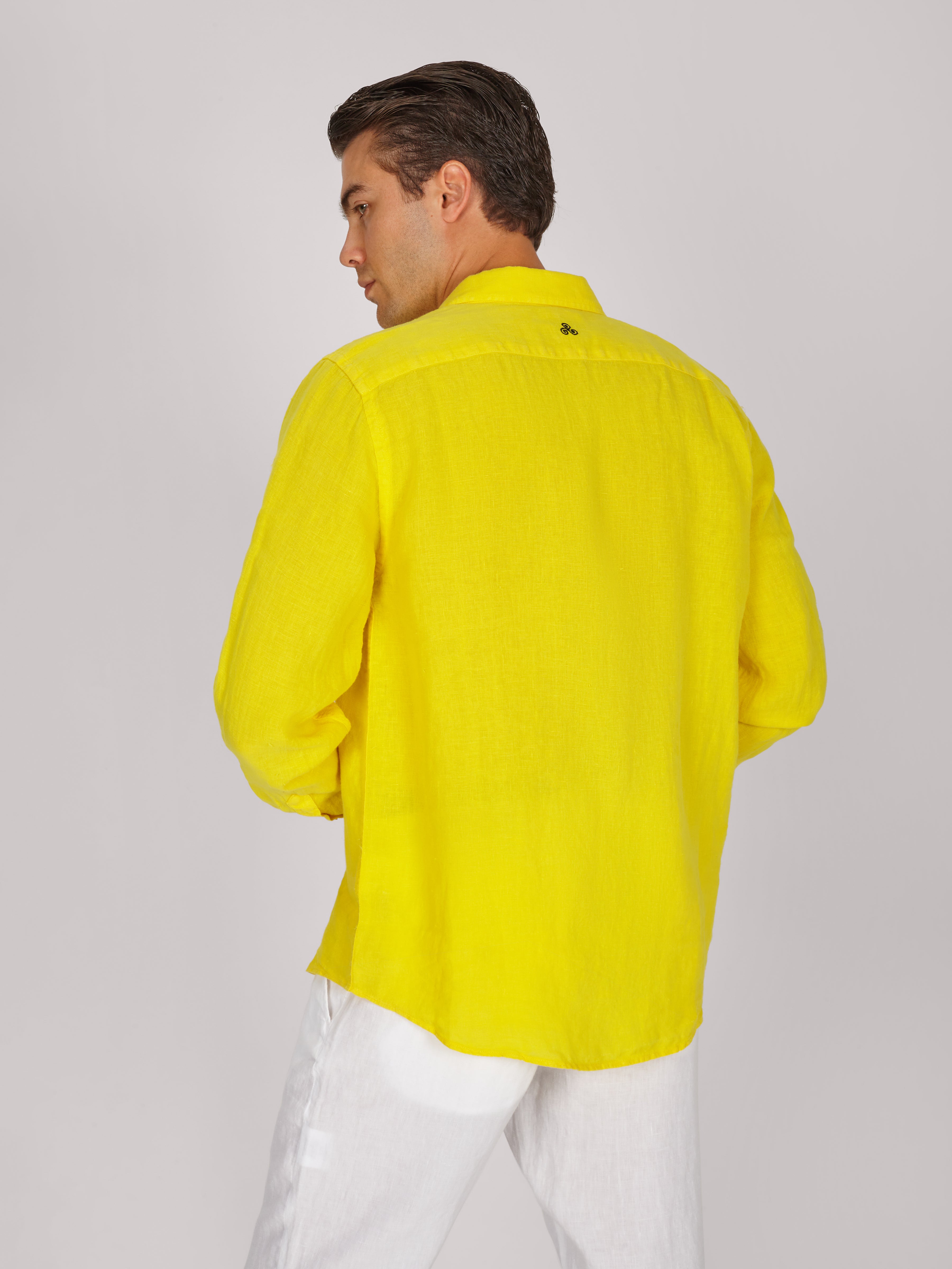 CAMICIA VITTO GIALLO LINEN