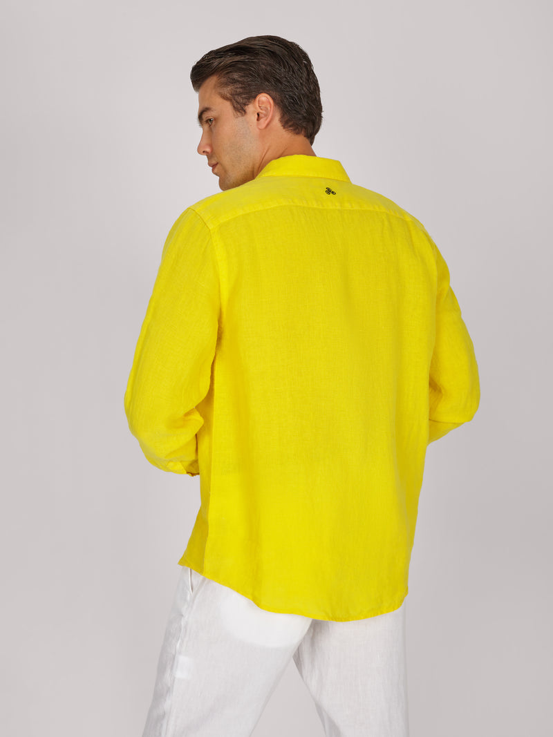 Camicia vitto giallo lino