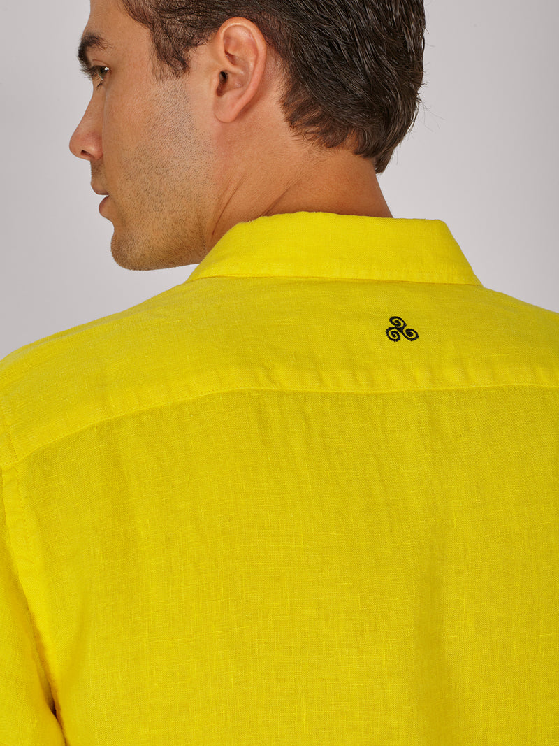 Camicia vitto giallo lino
