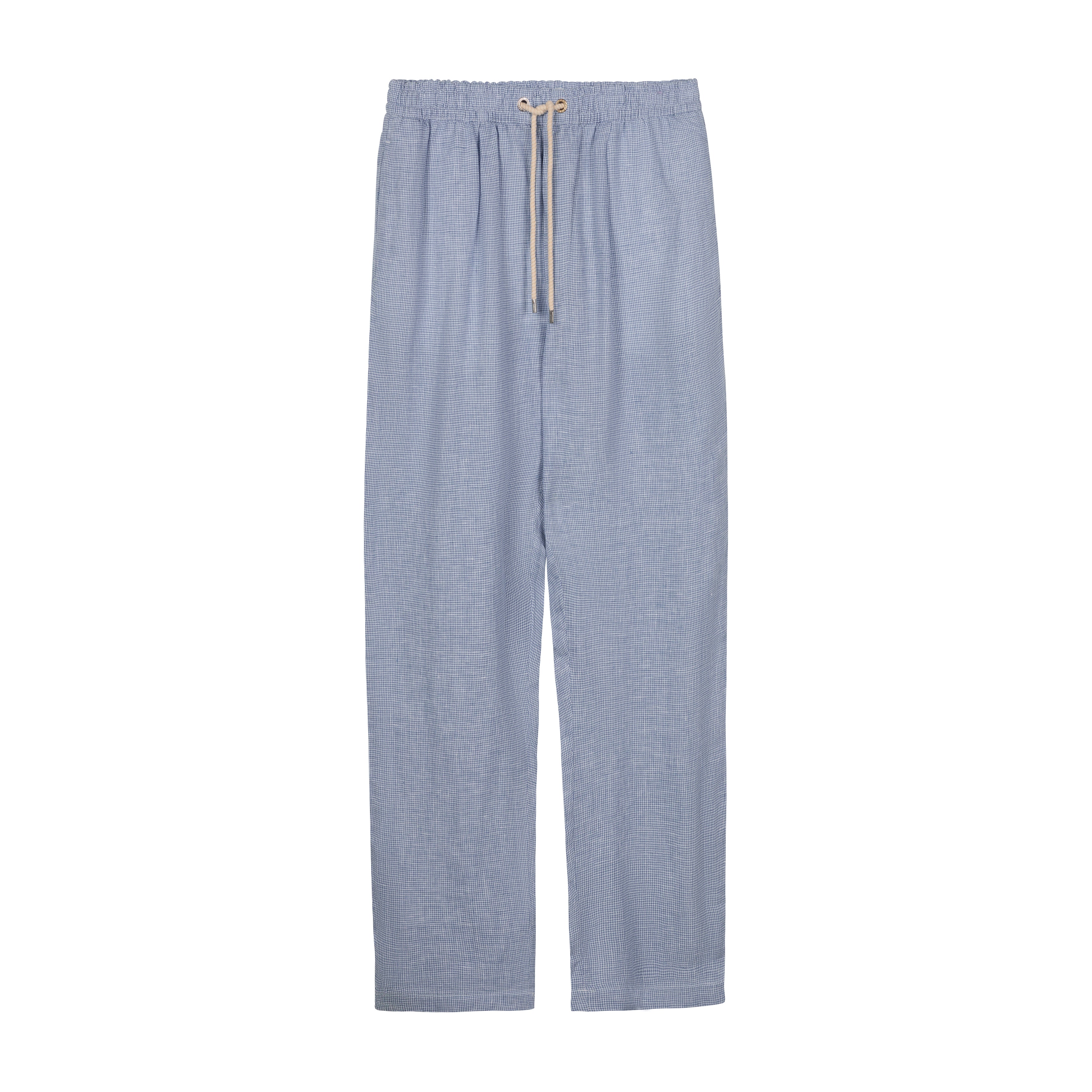 PANTALONE PIÉD DE POULE CELESTE