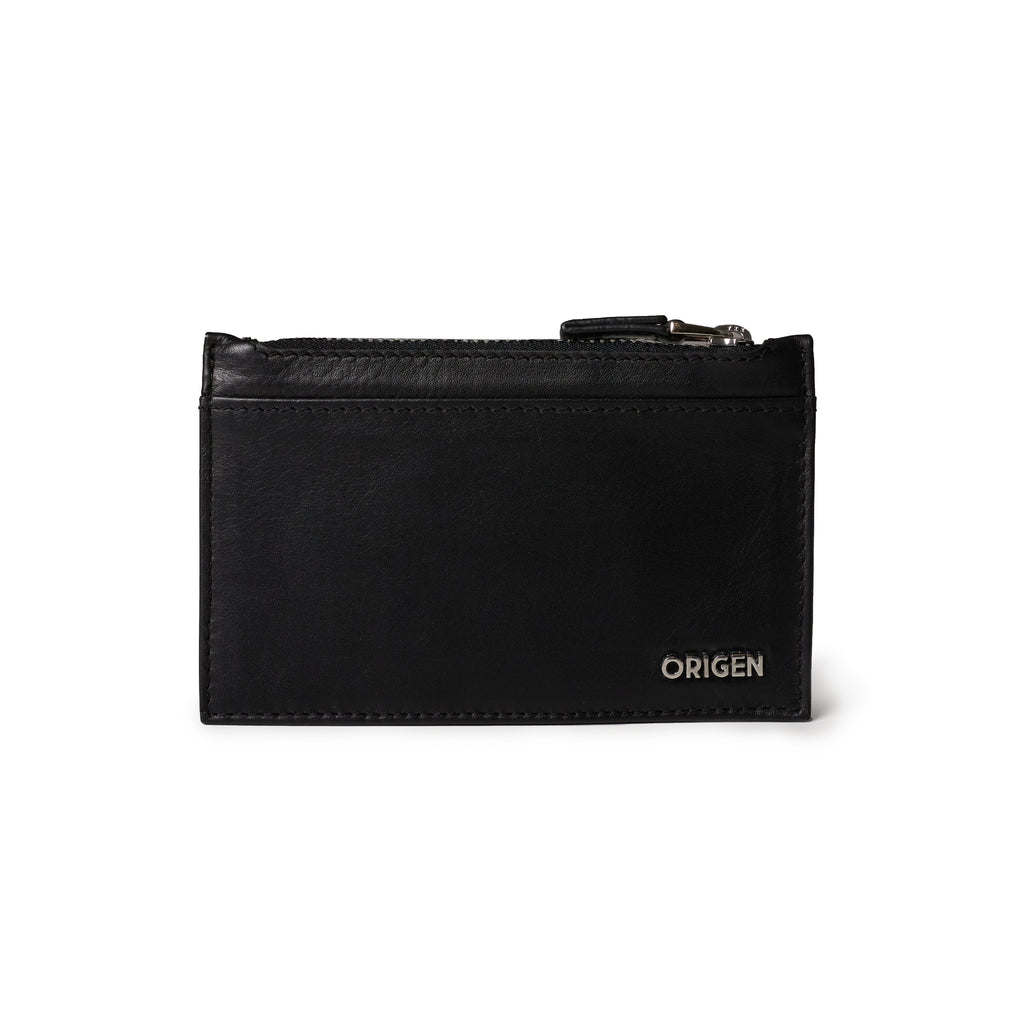 Zipper leather card holder