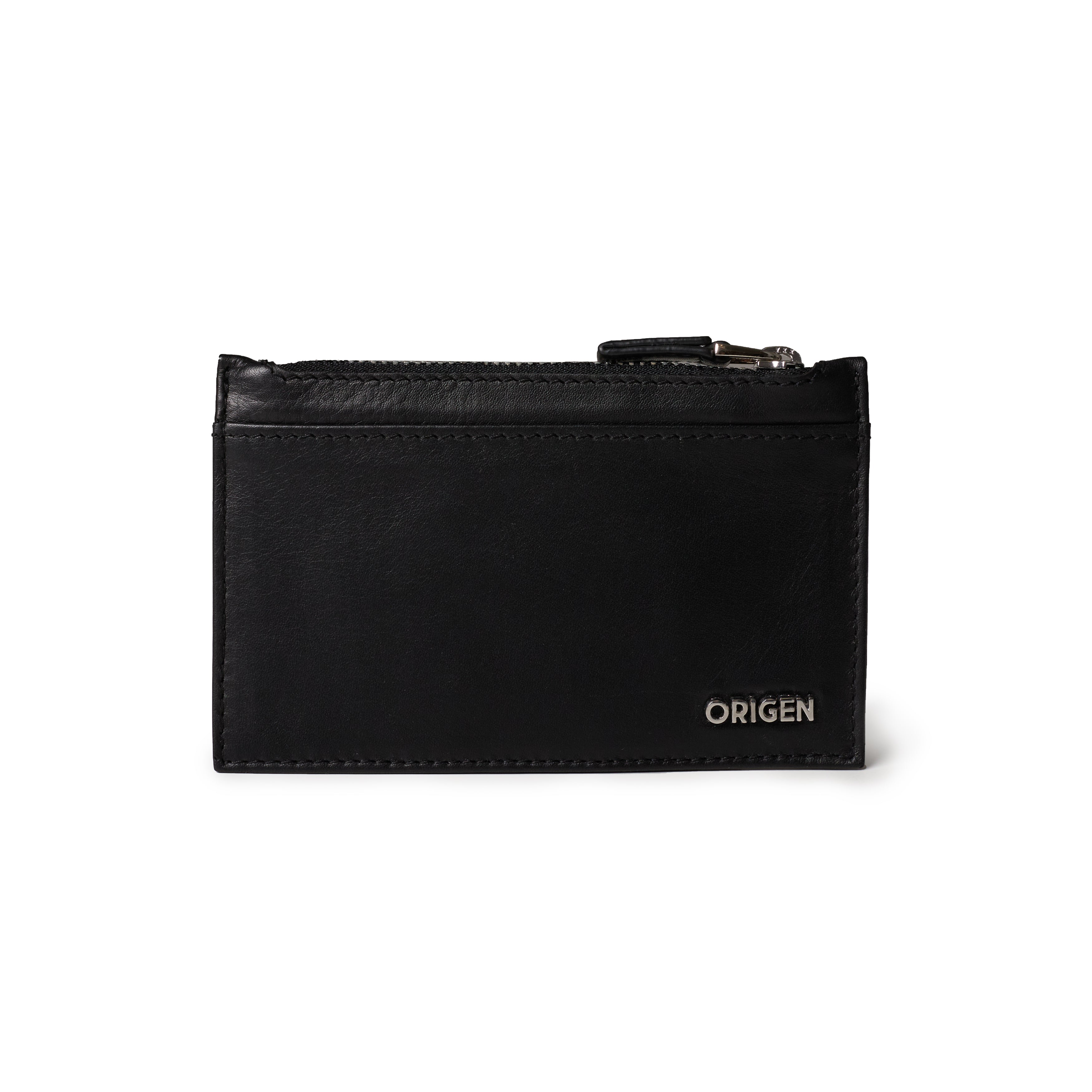 Zipper leather card holder