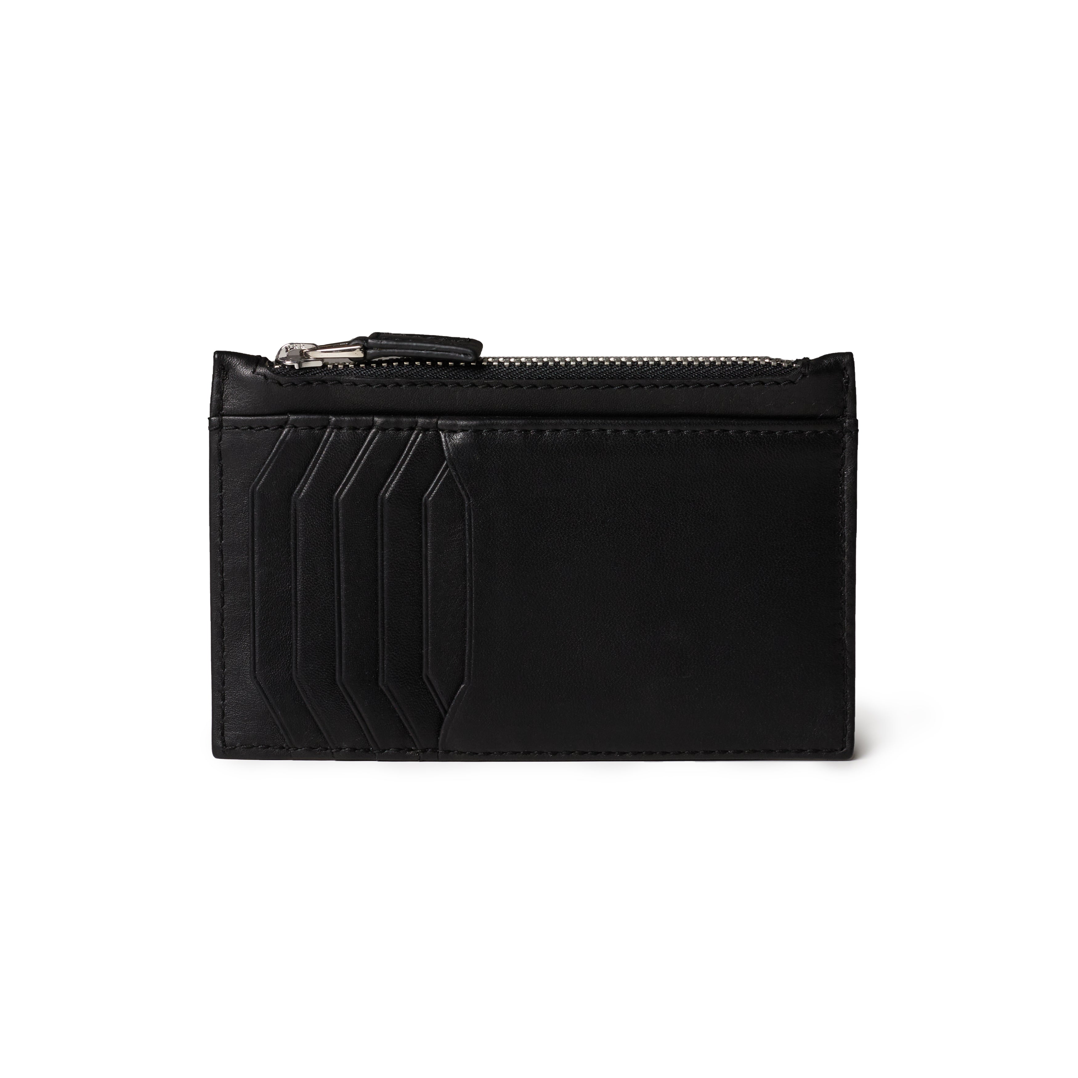 Zipper leather card holder