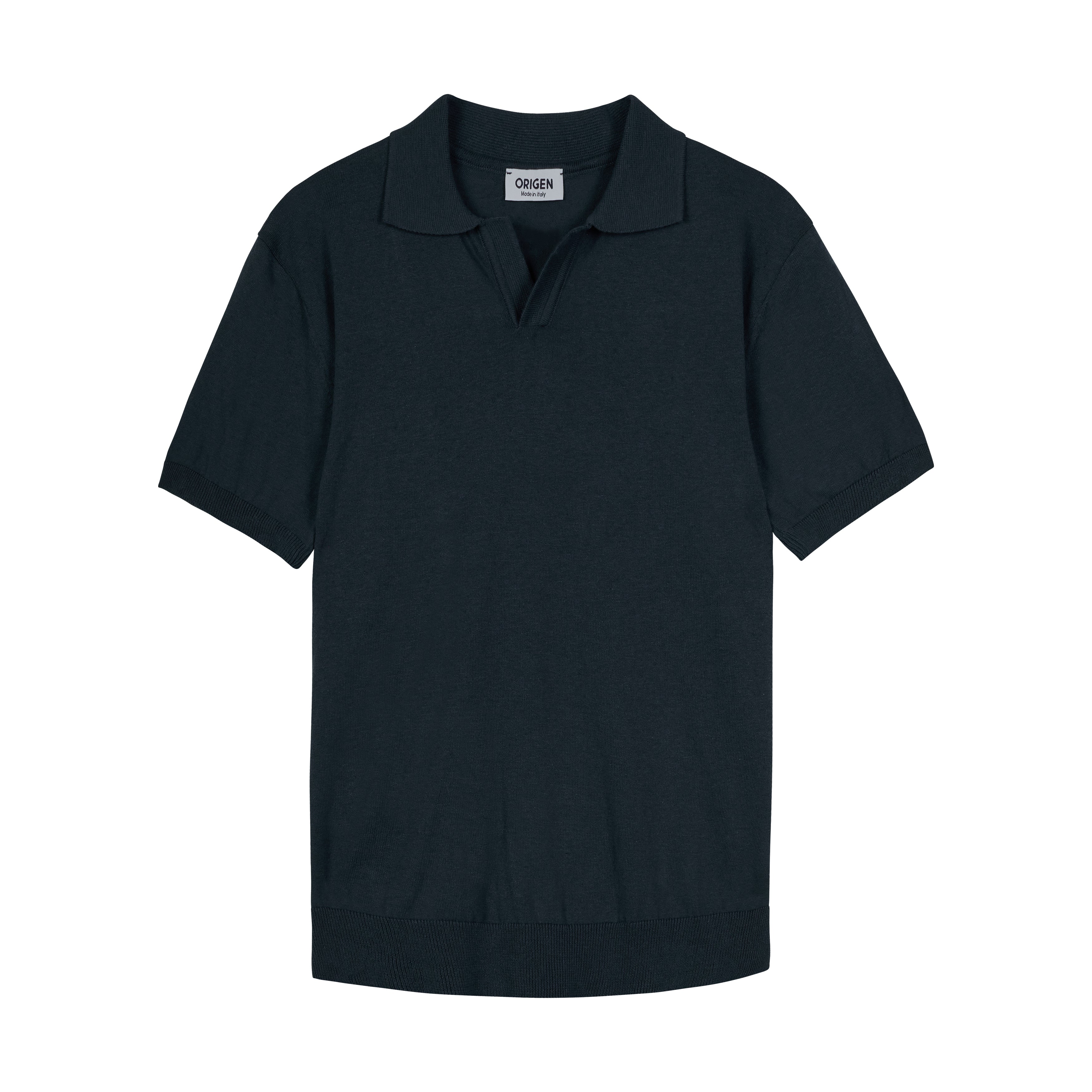 POLO PAOLO NAVY COTTON/LINEN