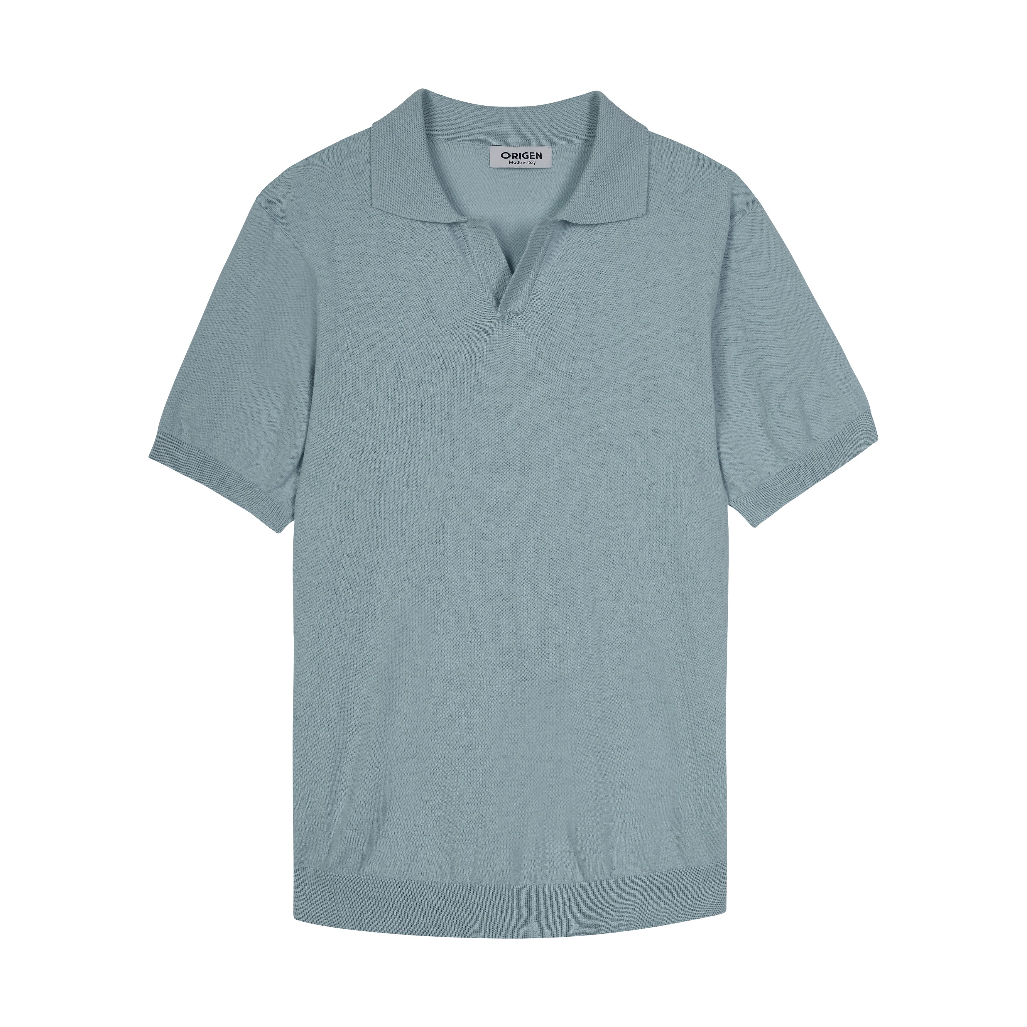 POLO PAOLO SKY BLUE COTTON/LINEN