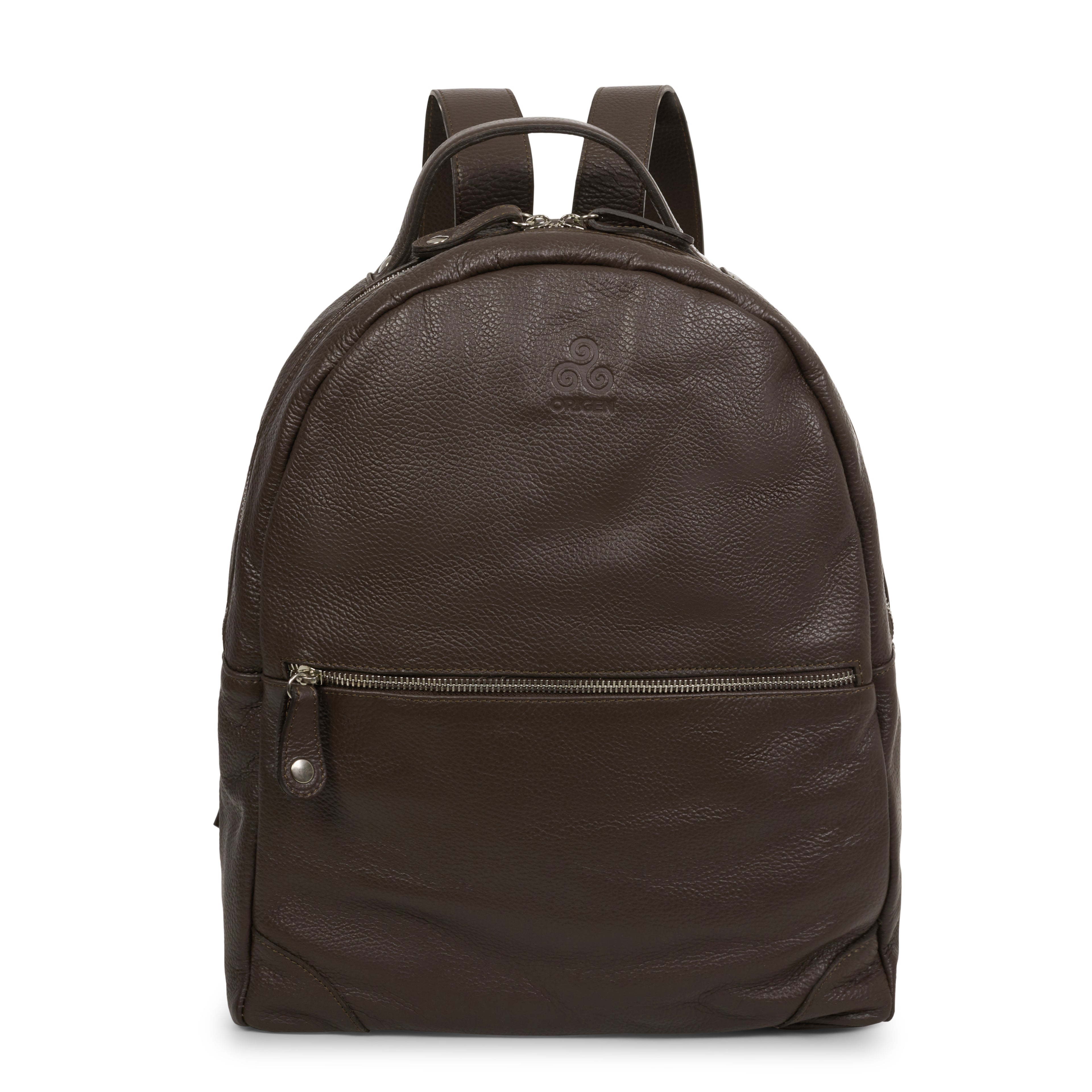 BROWN LEATHER BACKPACK DOLLARO
