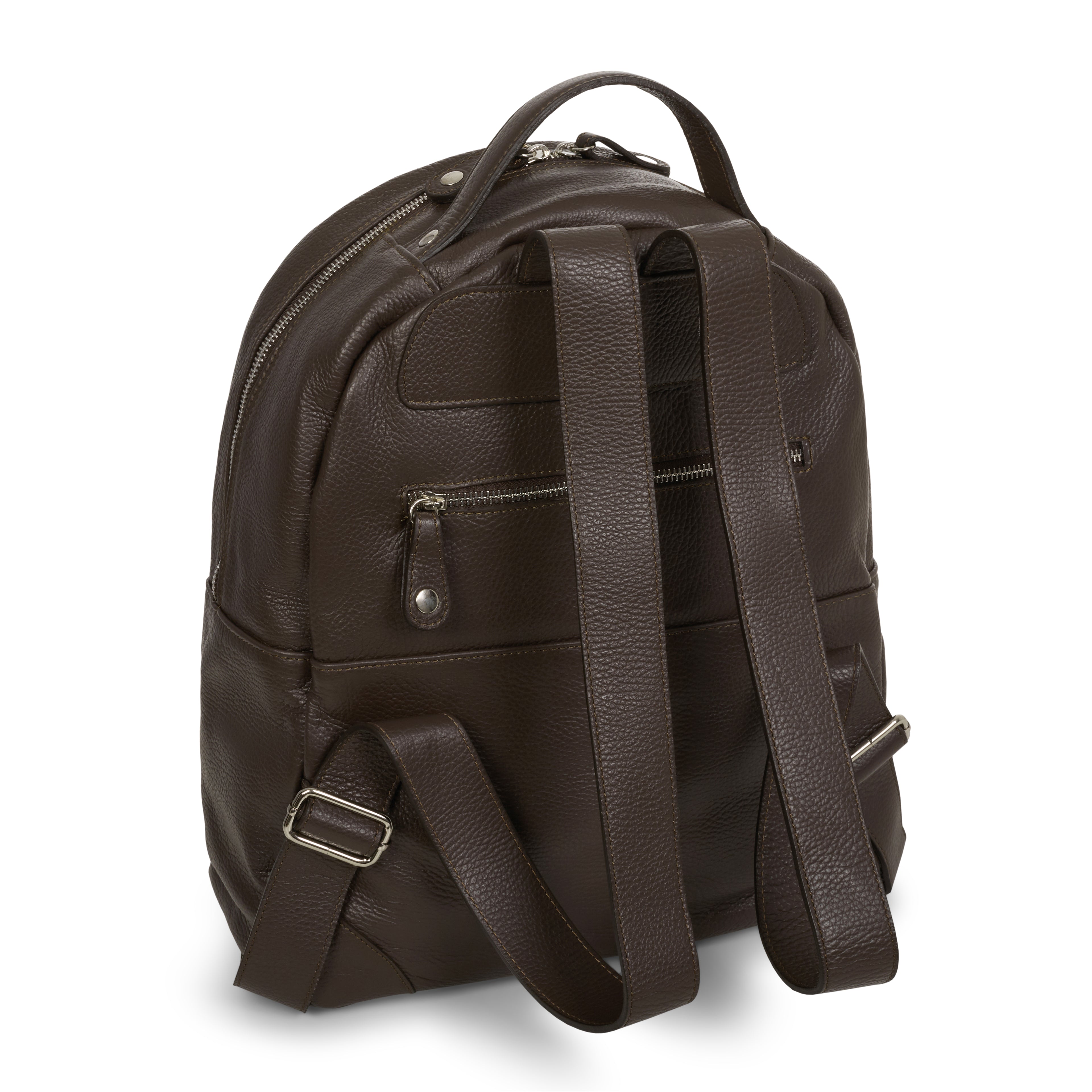 BROWN LEATHER BACKPACK DOLLARO