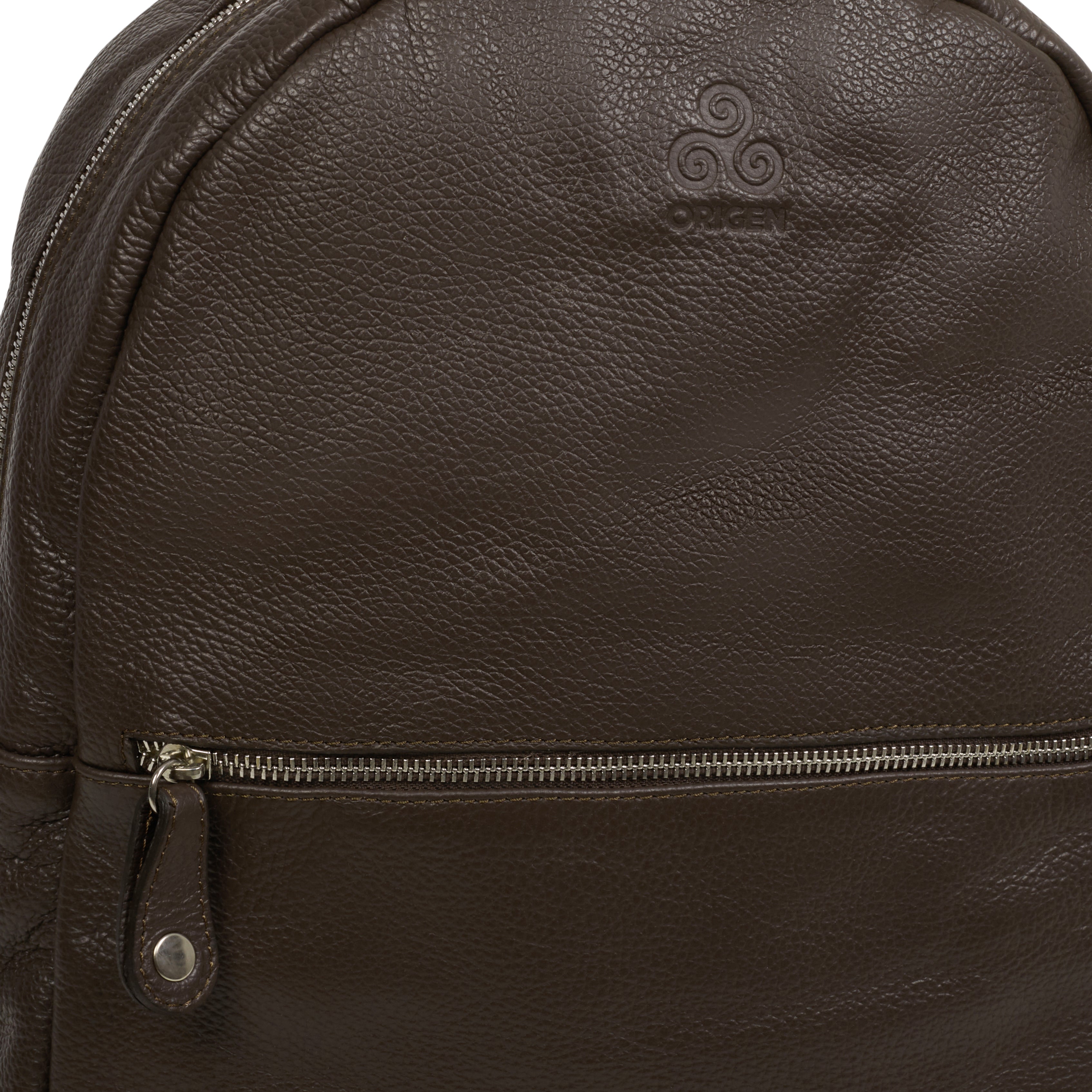 dollaro pebble leather backpack BROWN LEATHER BACKPACK DOLLARO – Origen Man
