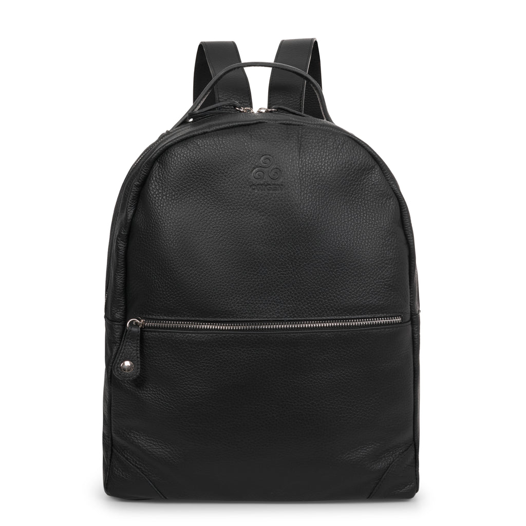 BLACK LEATHER BACKPACK DOLLARO