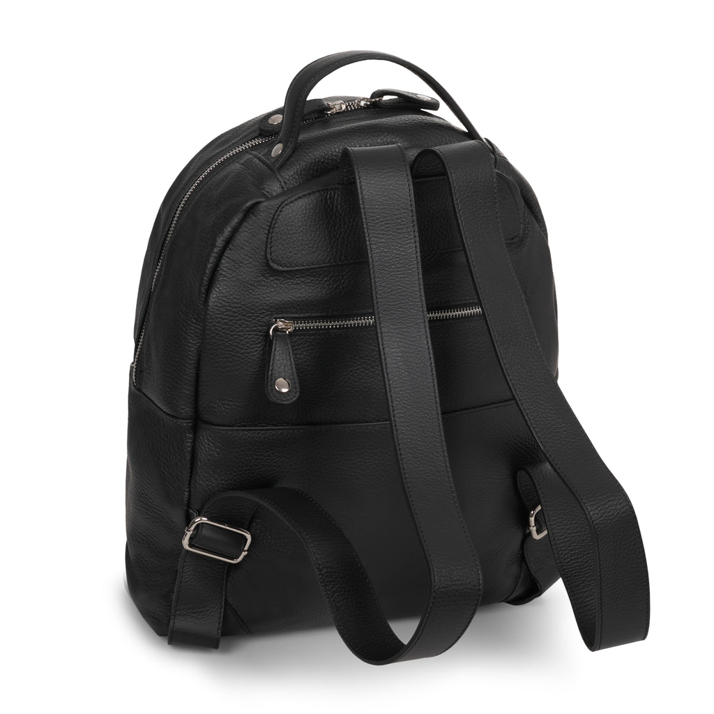 BLACK LEATHER BACKPACK DOLLARO