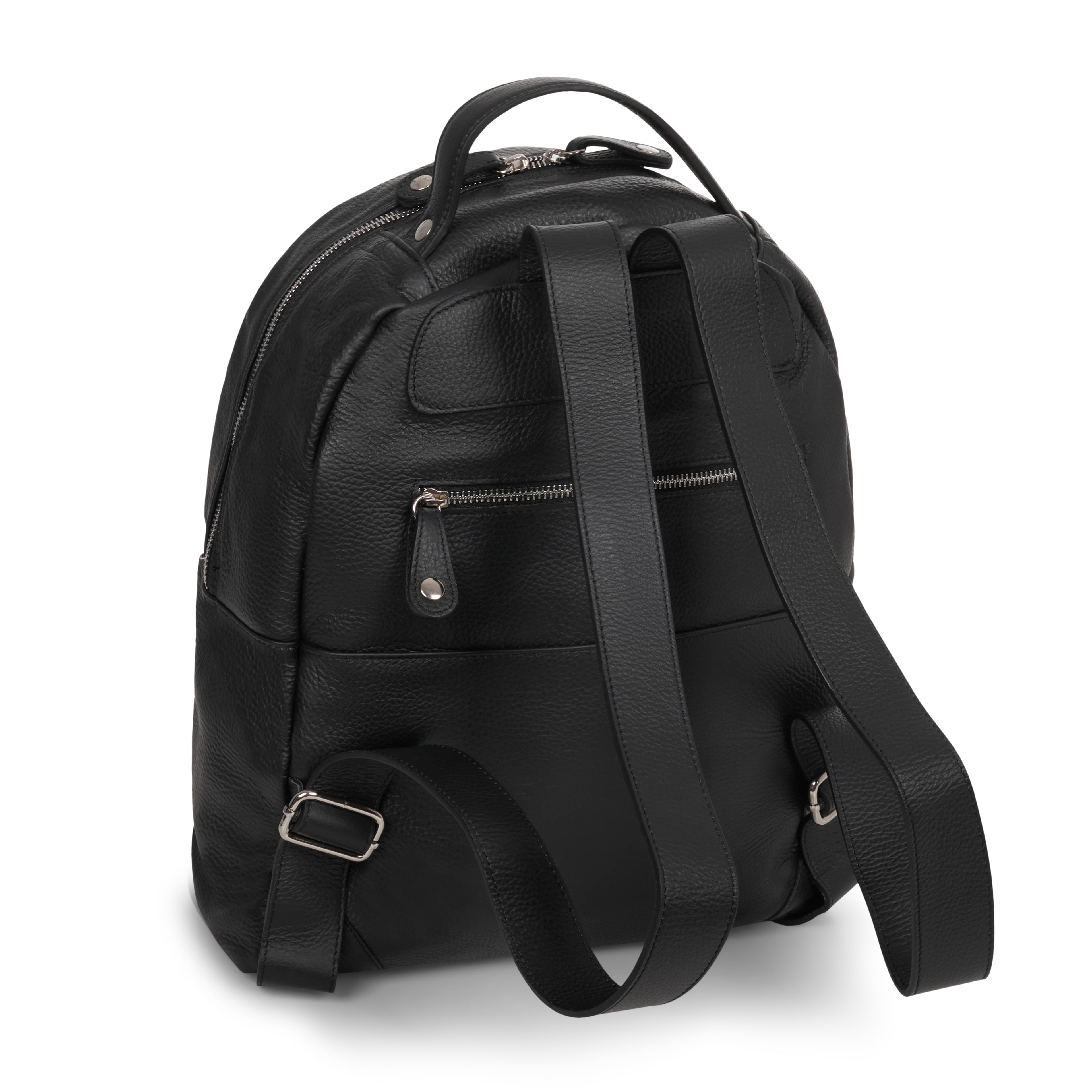 BLACK LEATHER BACKPACK DOLLARO