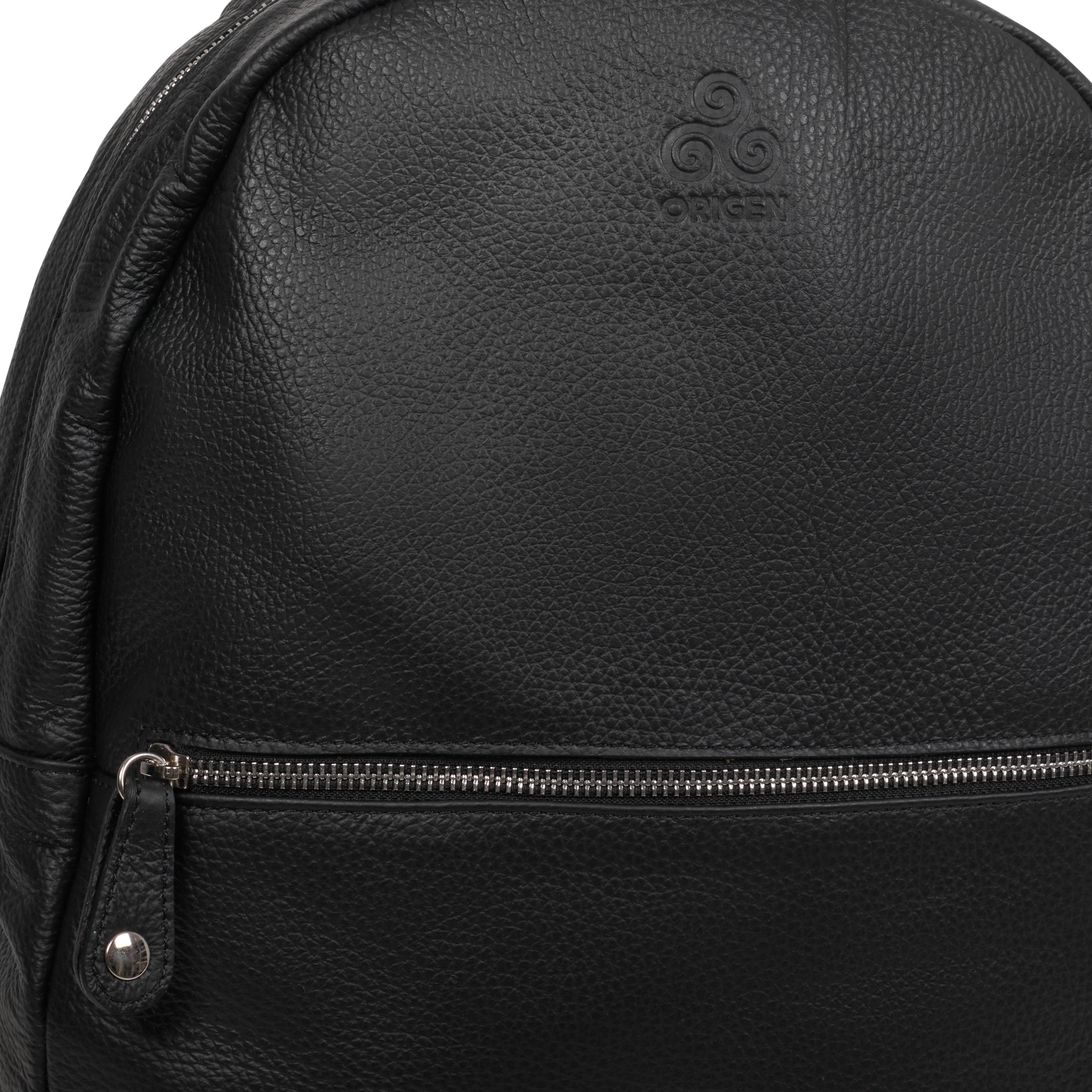 BLACK LEATHER BACKPACK DOLLARO
