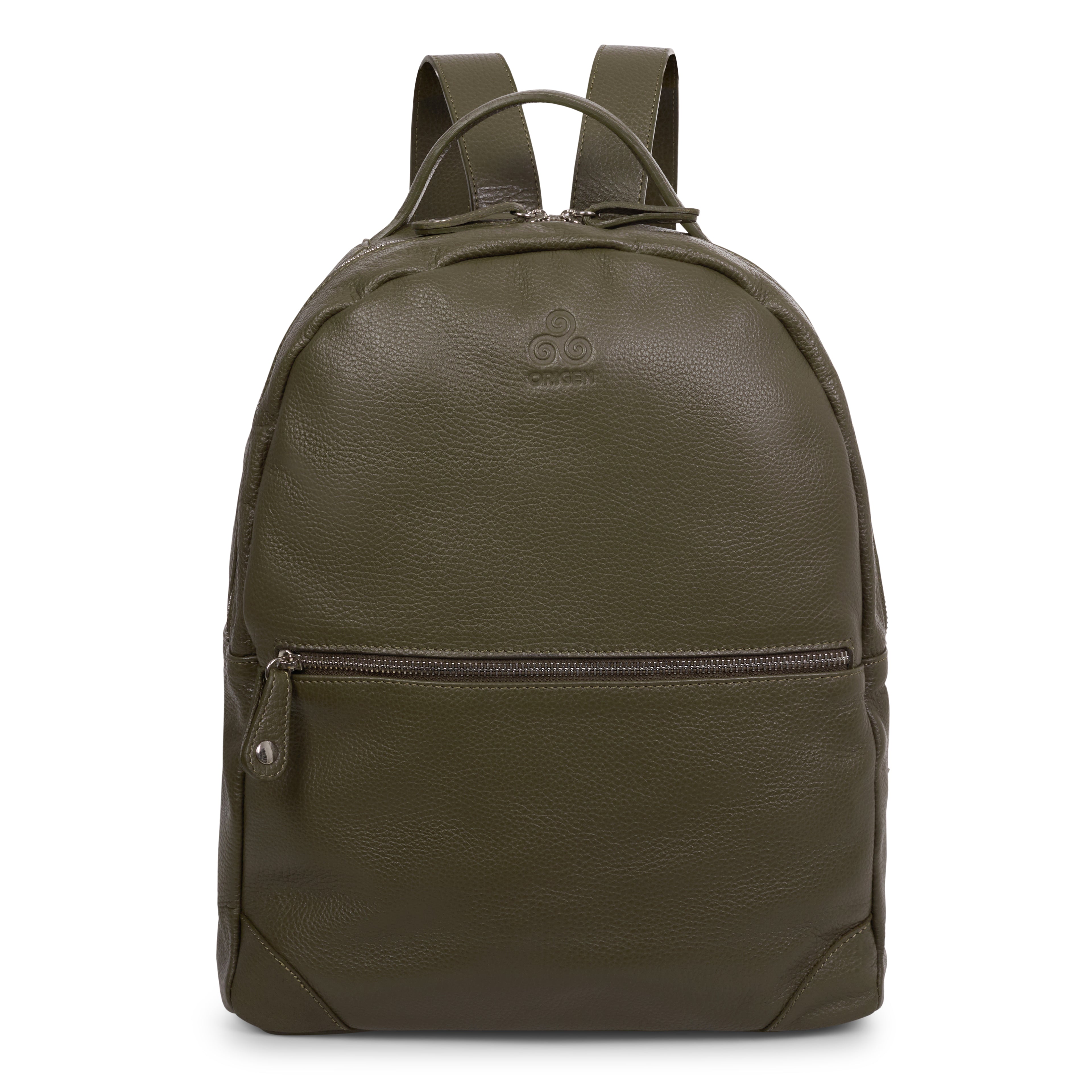 GREEN LEATHER BACKPACK DOLLARO